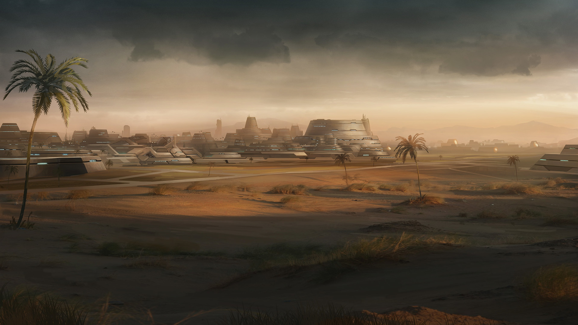 Download mobile wallpaper Desert, City, Sci Fi for free.