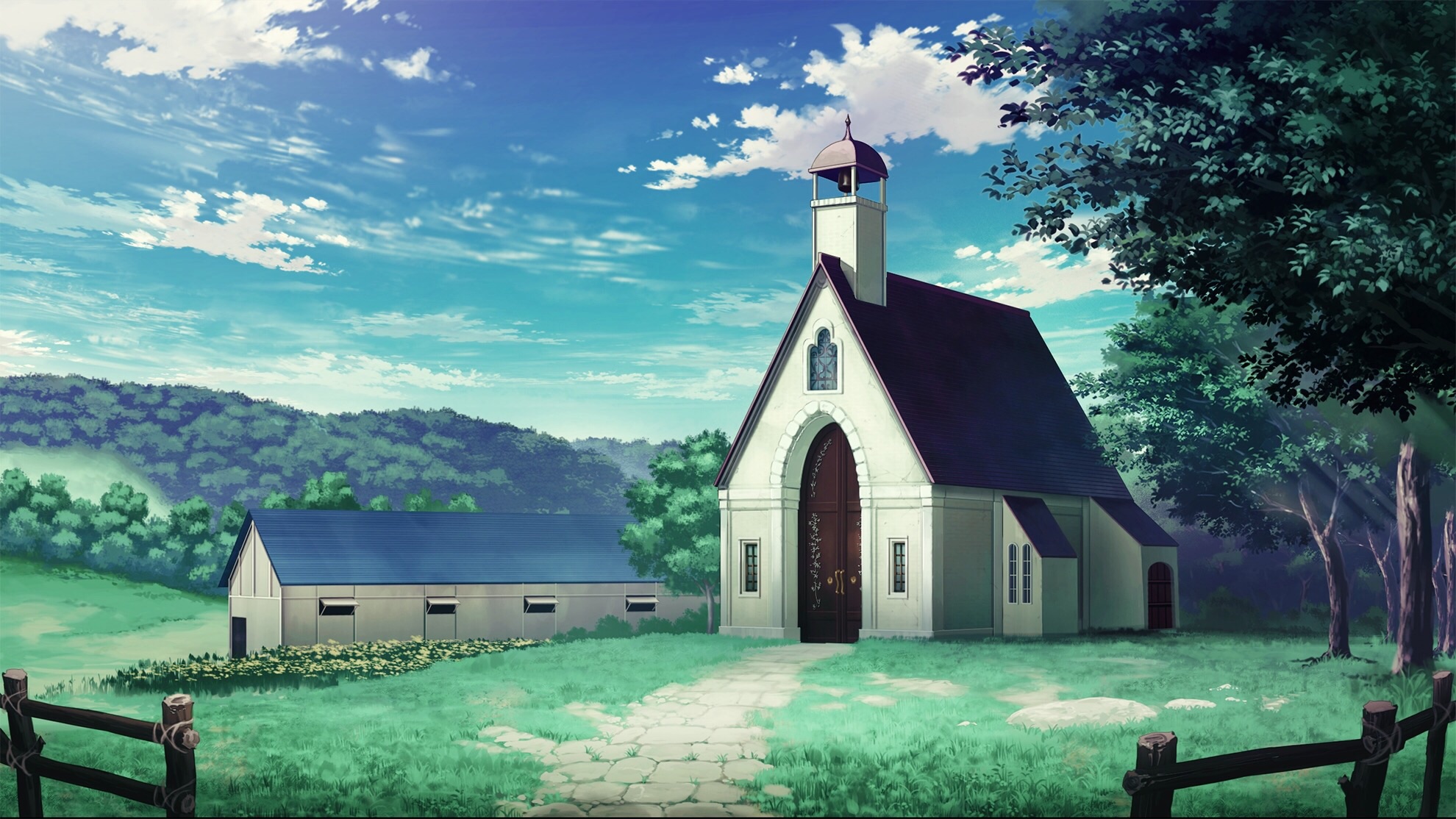 Download mobile wallpaper Anime, Building, Church for free.