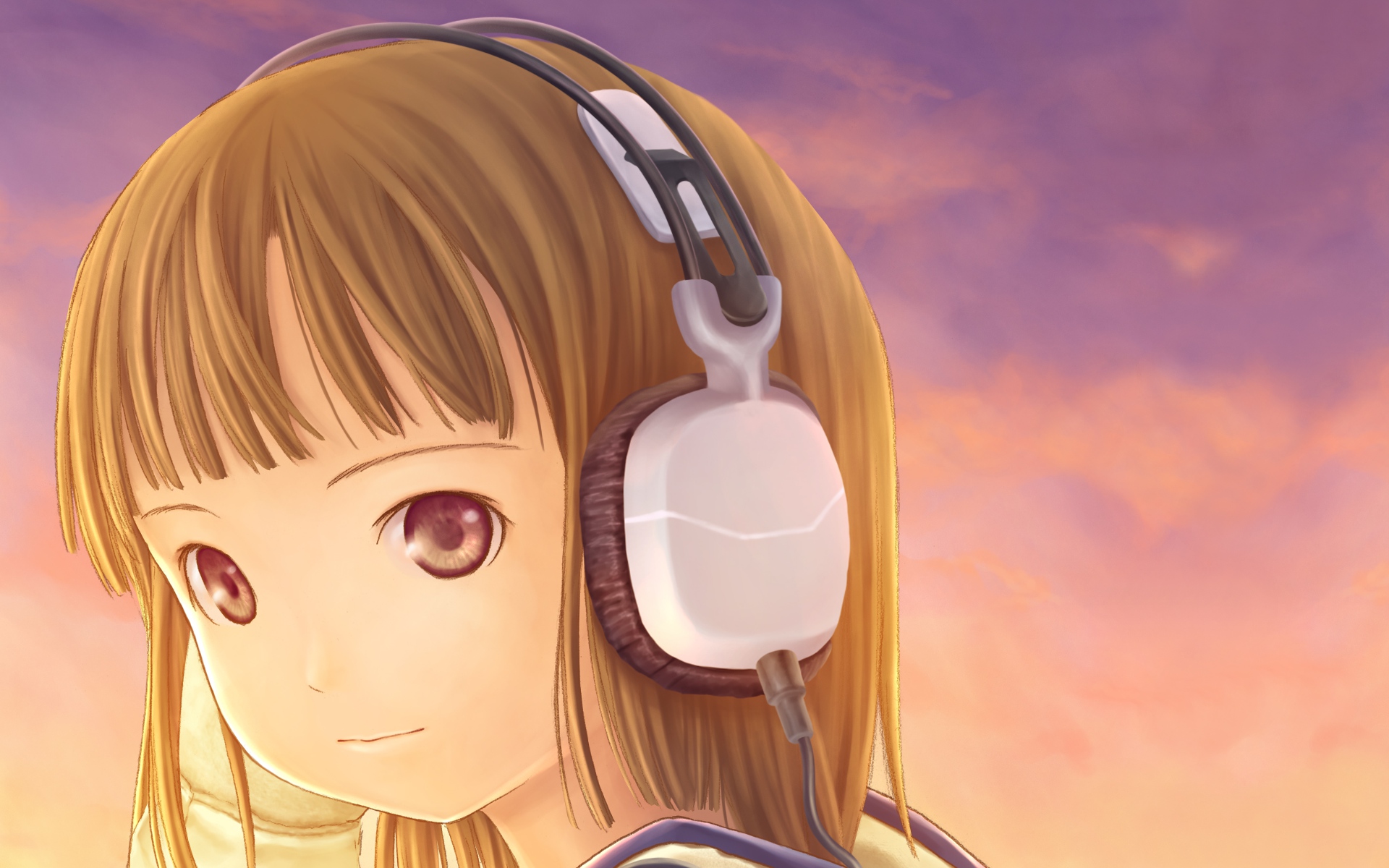 Download mobile wallpaper Headphones, Anime for free.