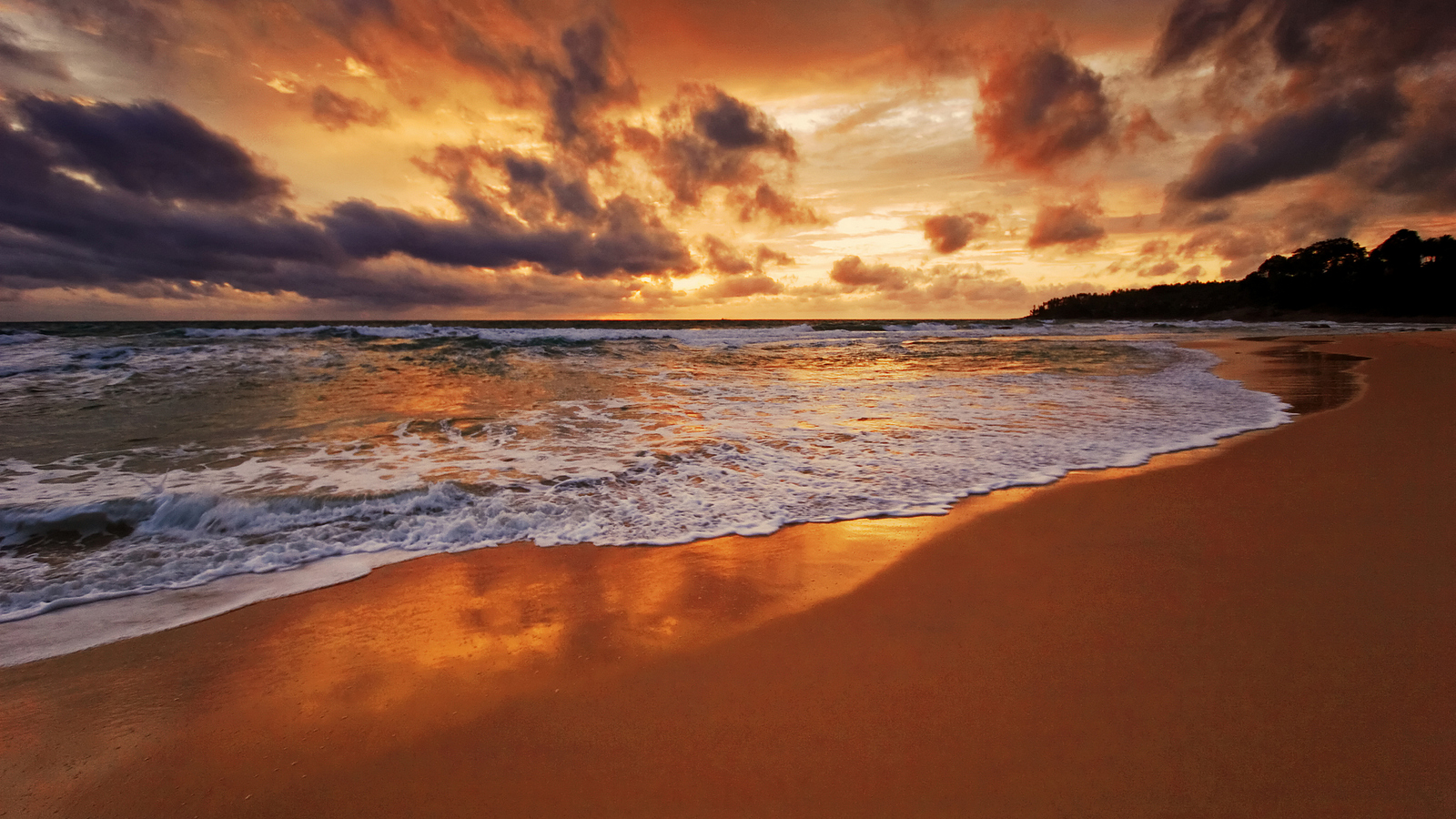Скачать картинку Закат, Пляж, Океан, Земля/природа в телефон бесплатно.