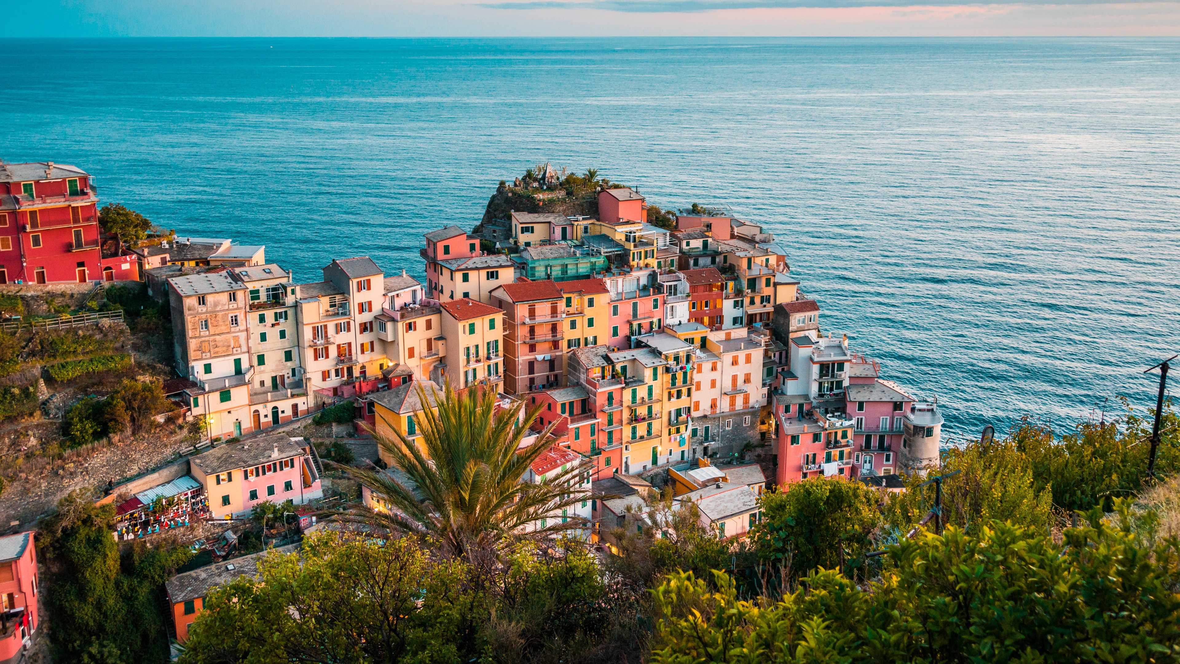 PCデスクトップに街, イタリア, 地平線, 海洋, マナローラ, マンメイド, タウンズ画像を無料でダウンロード