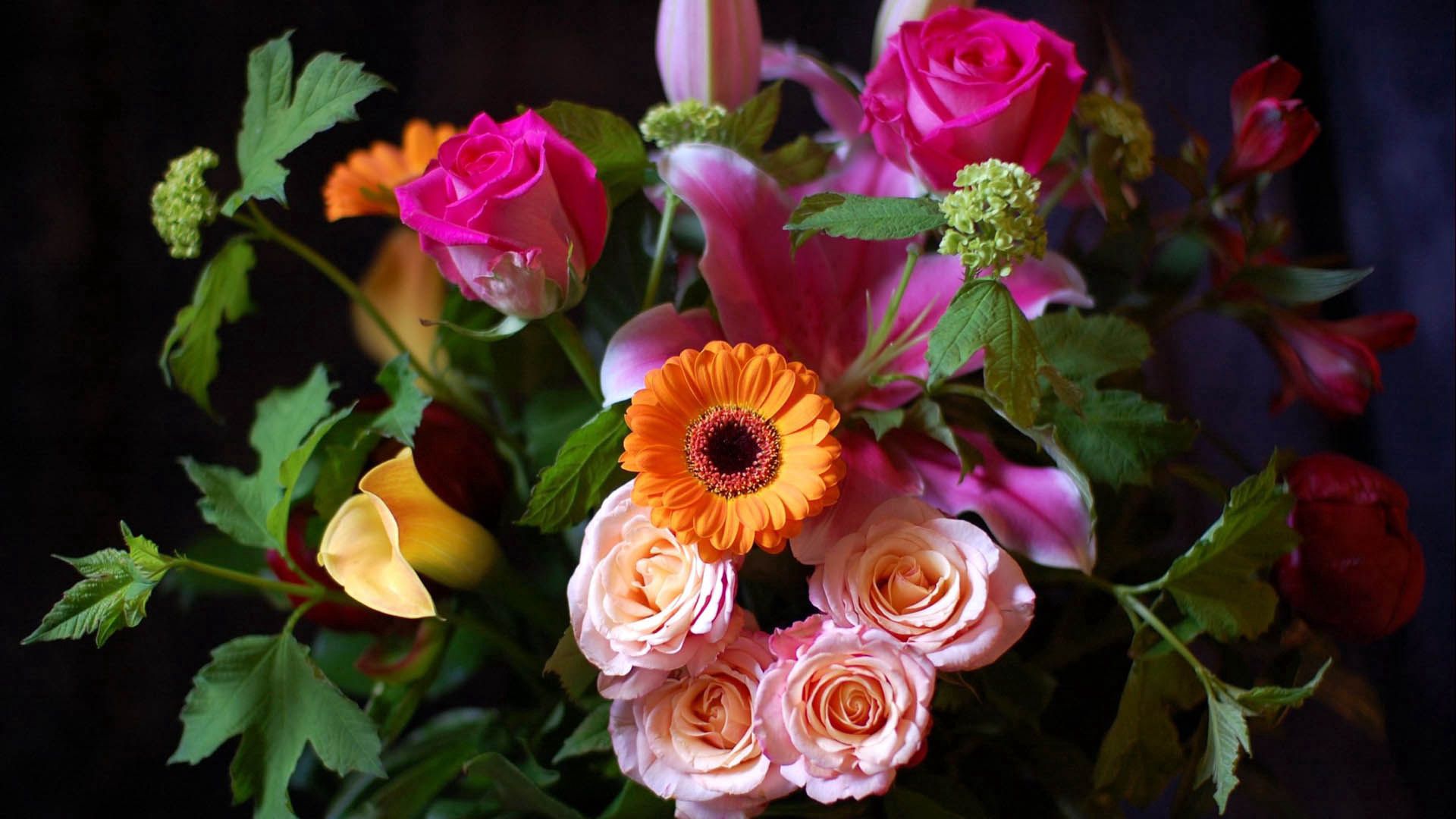 Free download wallpaper Bouquet, Petals, Bright, Flowers on your PC desktop