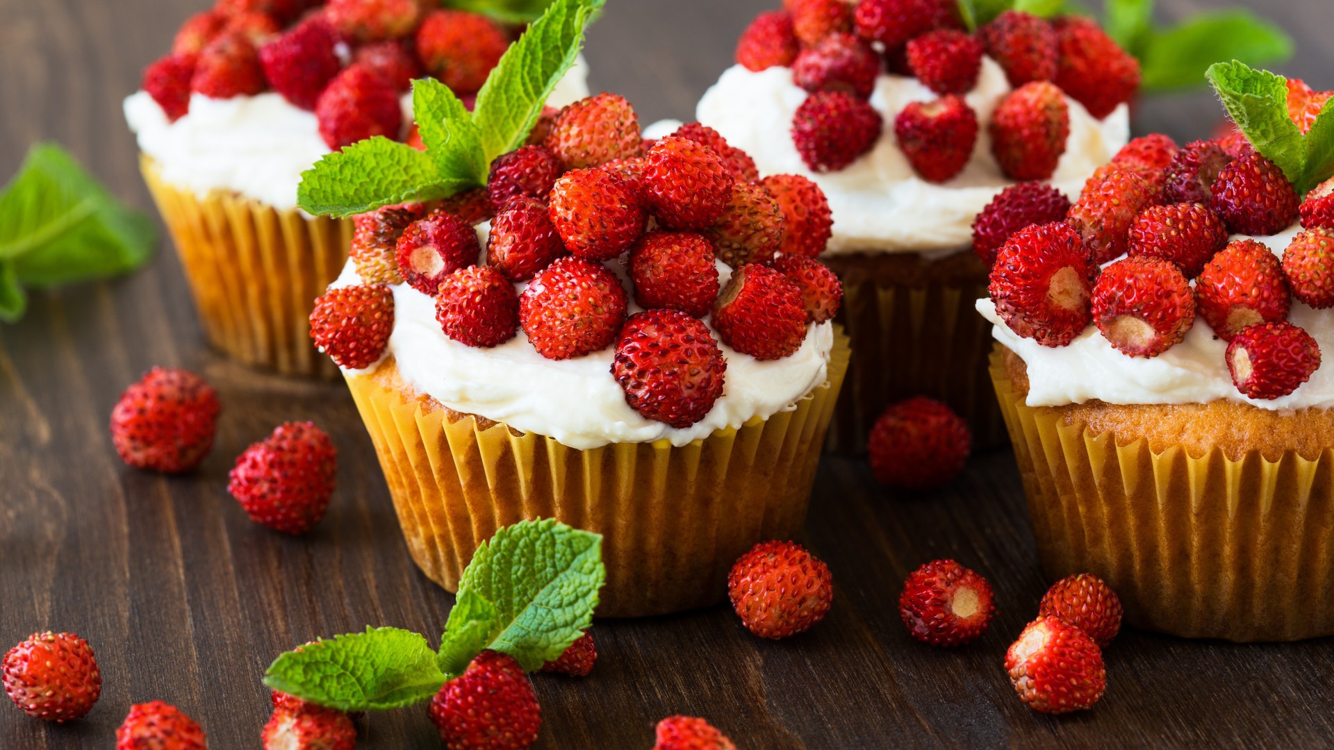 Download mobile wallpaper Food, Strawberry, Dessert, Berry, Fruit, Cupcake for free.