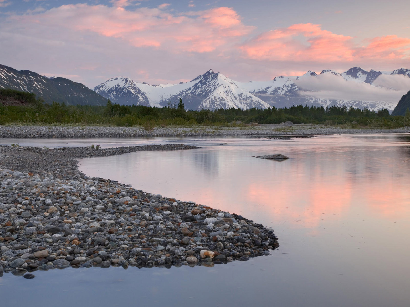 521207 descargar imagen alaska, tierra/naturaleza, montaña, río alsek, rio, nieve, atardecer, montañas: fondos de pantalla y protectores de pantalla gratis