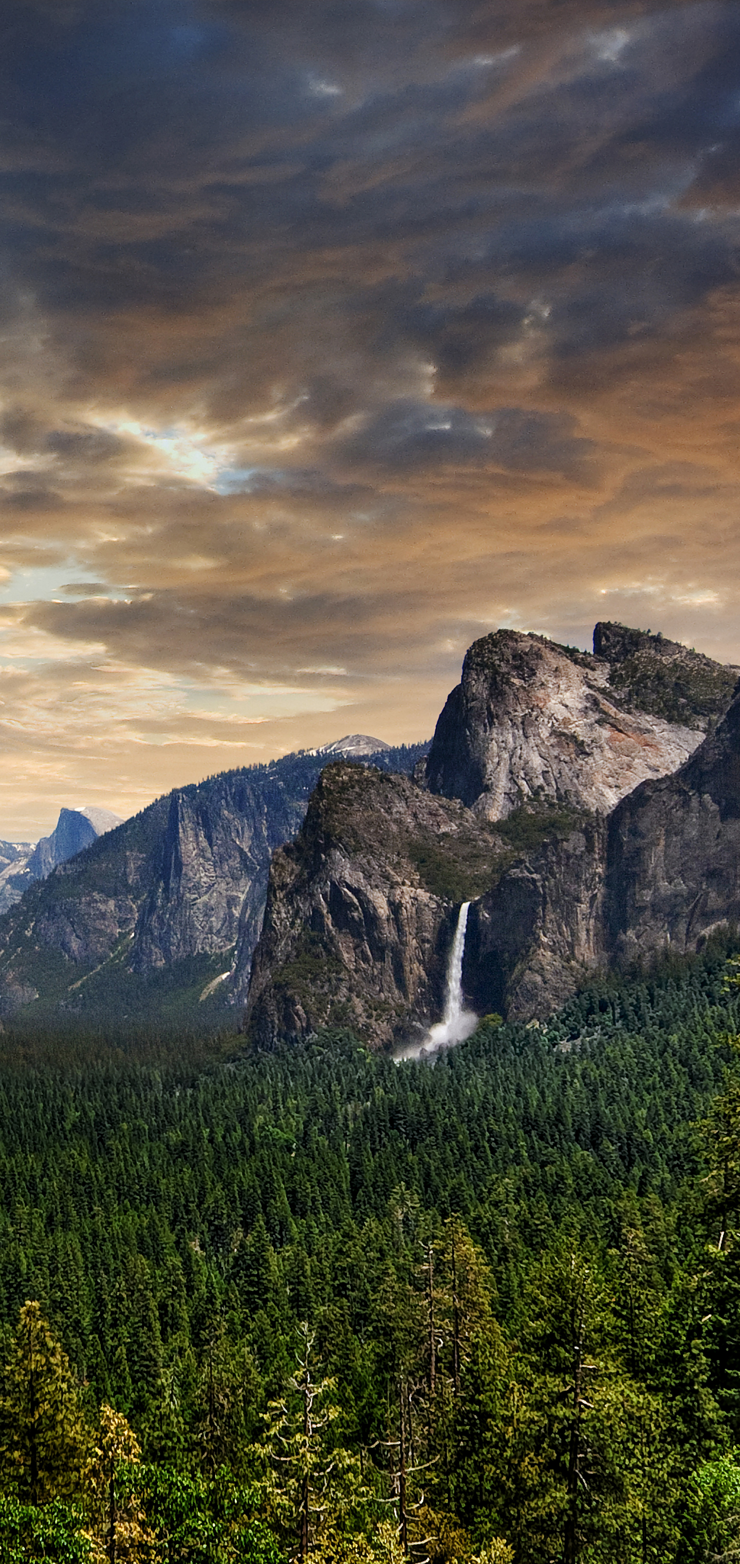 earth, yosemite national park, waterfall, forest, yosemite falls, mountain, landscape, national park