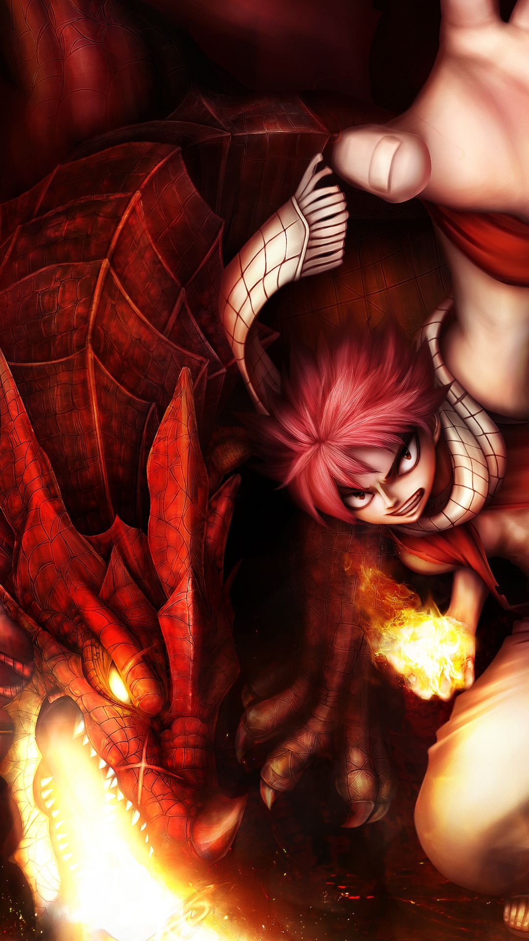 Download mobile wallpaper Anime, Fairy Tail, Natsu Dragneel, Igneel (Fairy Tail) for free.