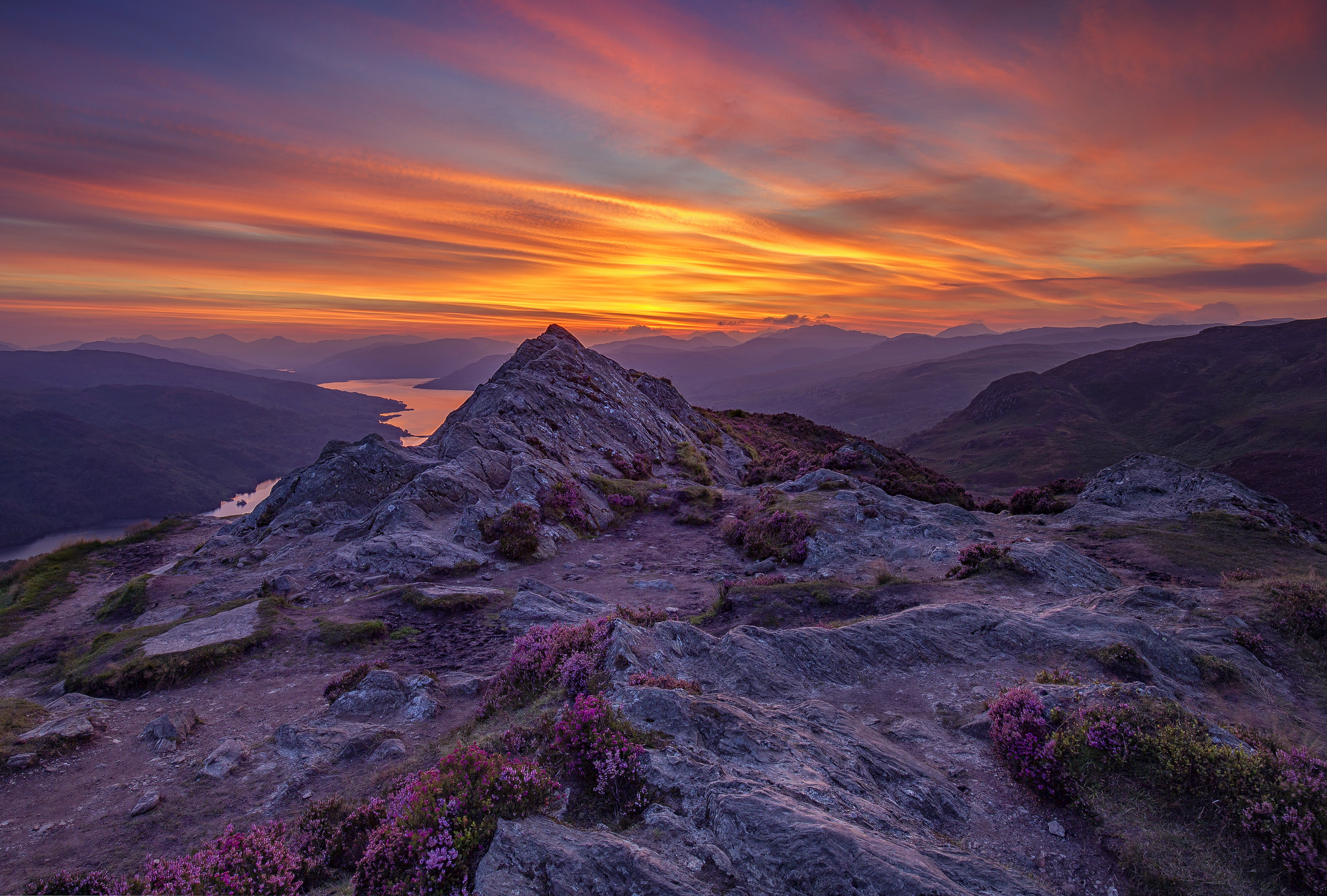 PCデスクトップに風景, 自然, 日没, 山, 地球, スコットランド, 空, 風光明媚な, クラウド画像を無料でダウンロード