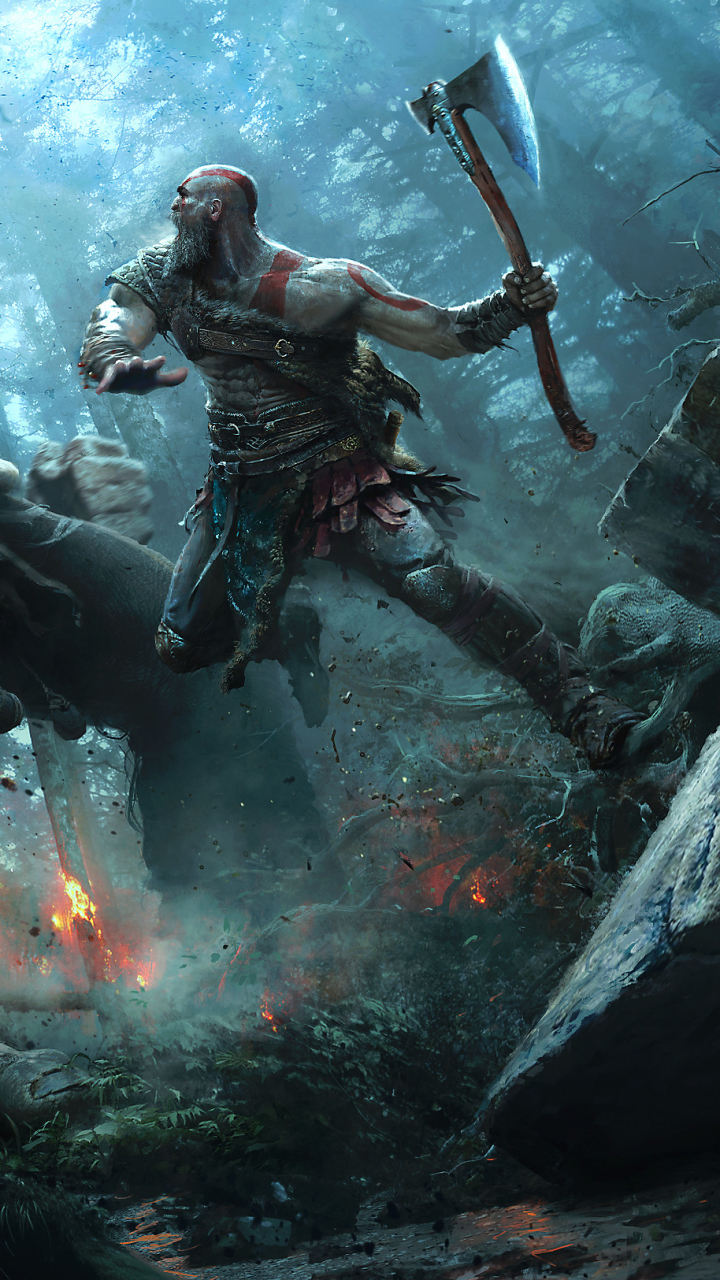 Download mobile wallpaper God Of War, Axe, Video Game, Kratos (God Of War), God Of War (2018) for free.