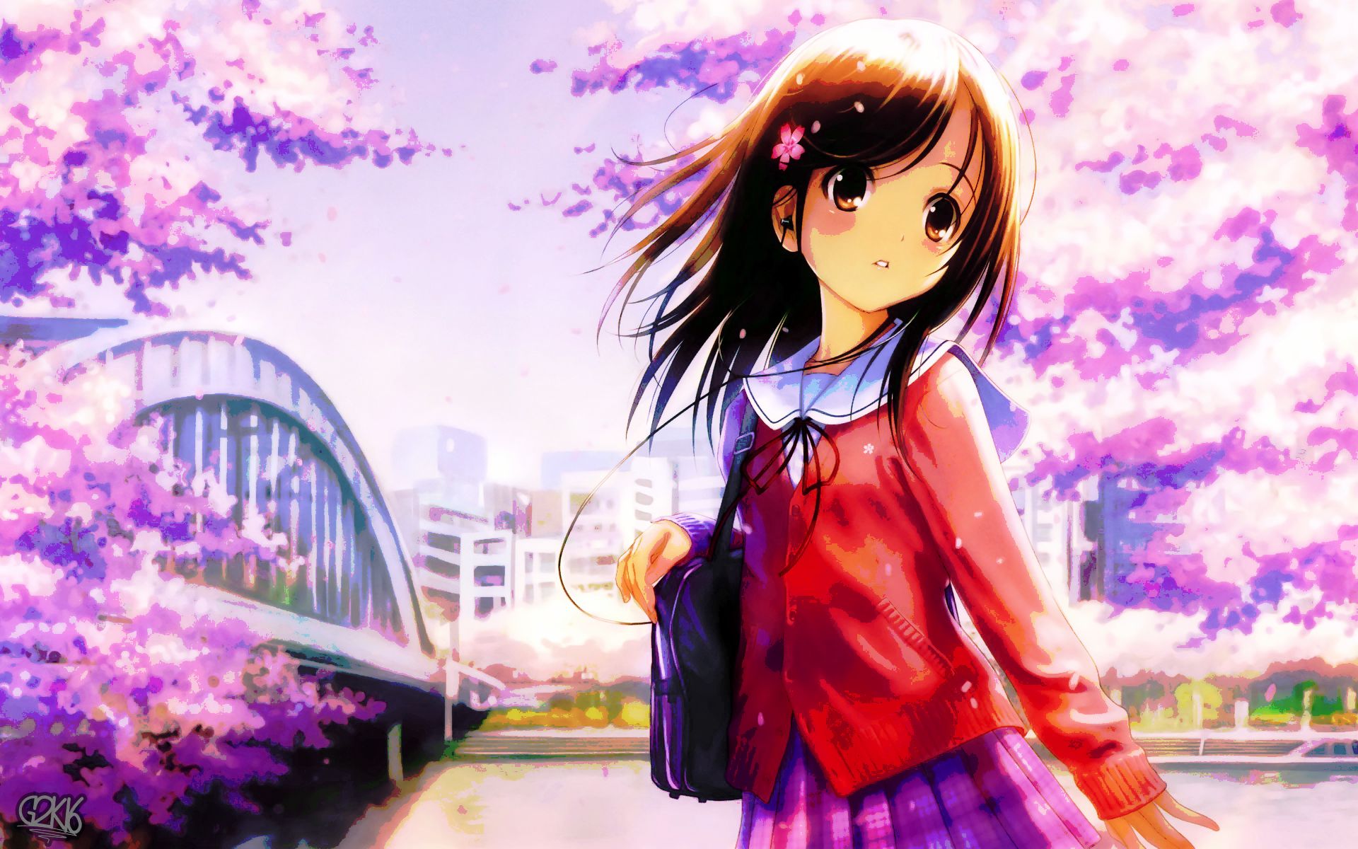 anime, girl, bright, colorful
