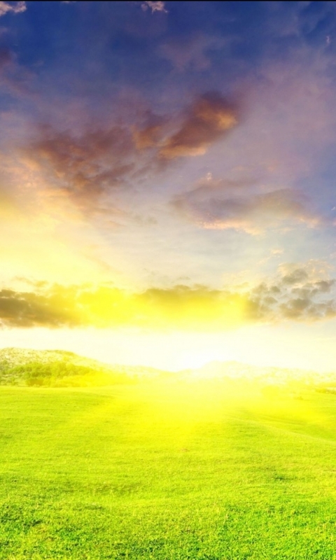 Download mobile wallpaper Landscape, Grass, Sunrise, Field, Artistic for free.