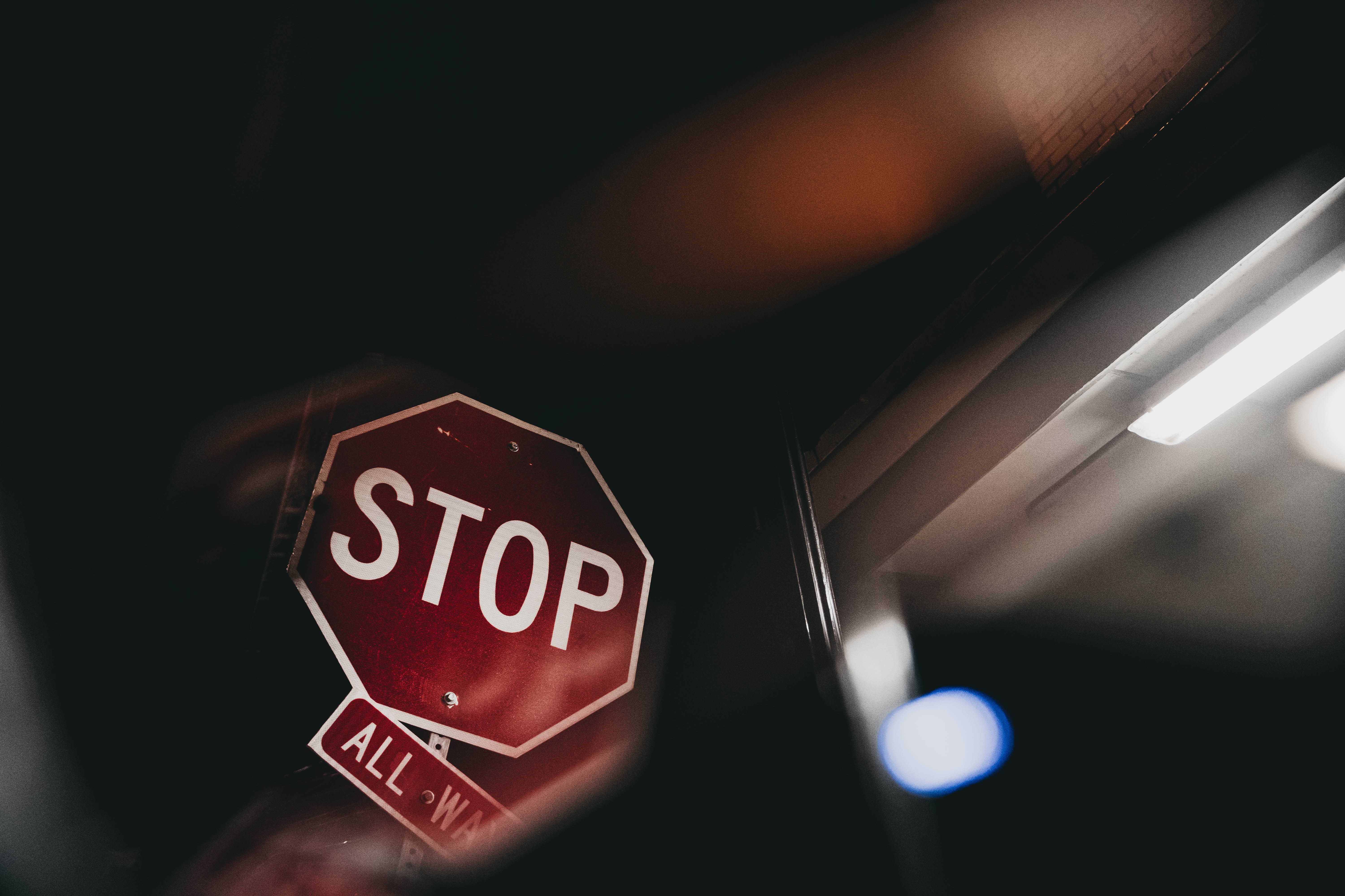 text, words, red, sign, stop, warning