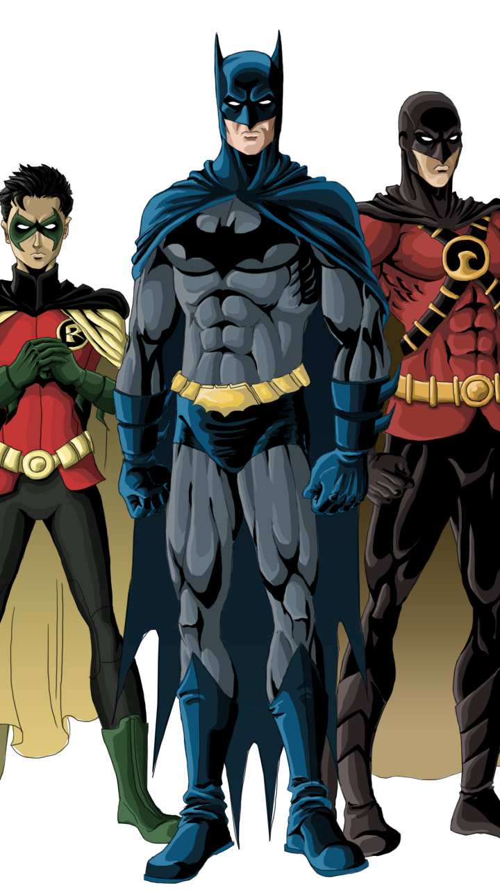 Handy-Wallpaper Batman, Comics, The Batman, Robin (Dc Comics), Rotkehlchen, Damian Wayne, Tim Drake kostenlos herunterladen.