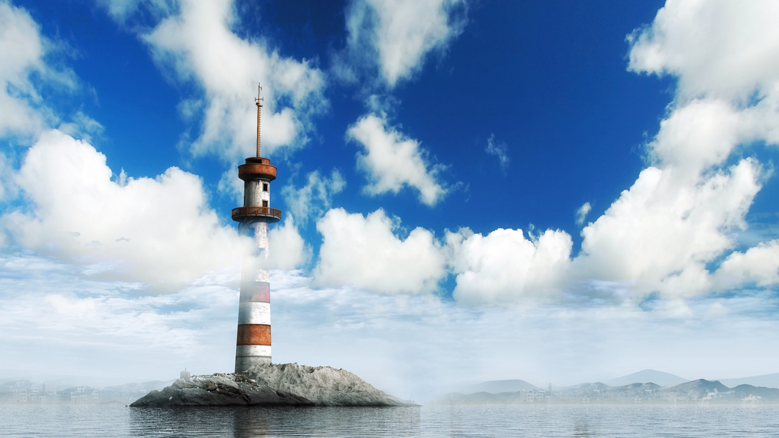 Free download wallpaper Ocean, Lighthouse, Man Made on your PC desktop