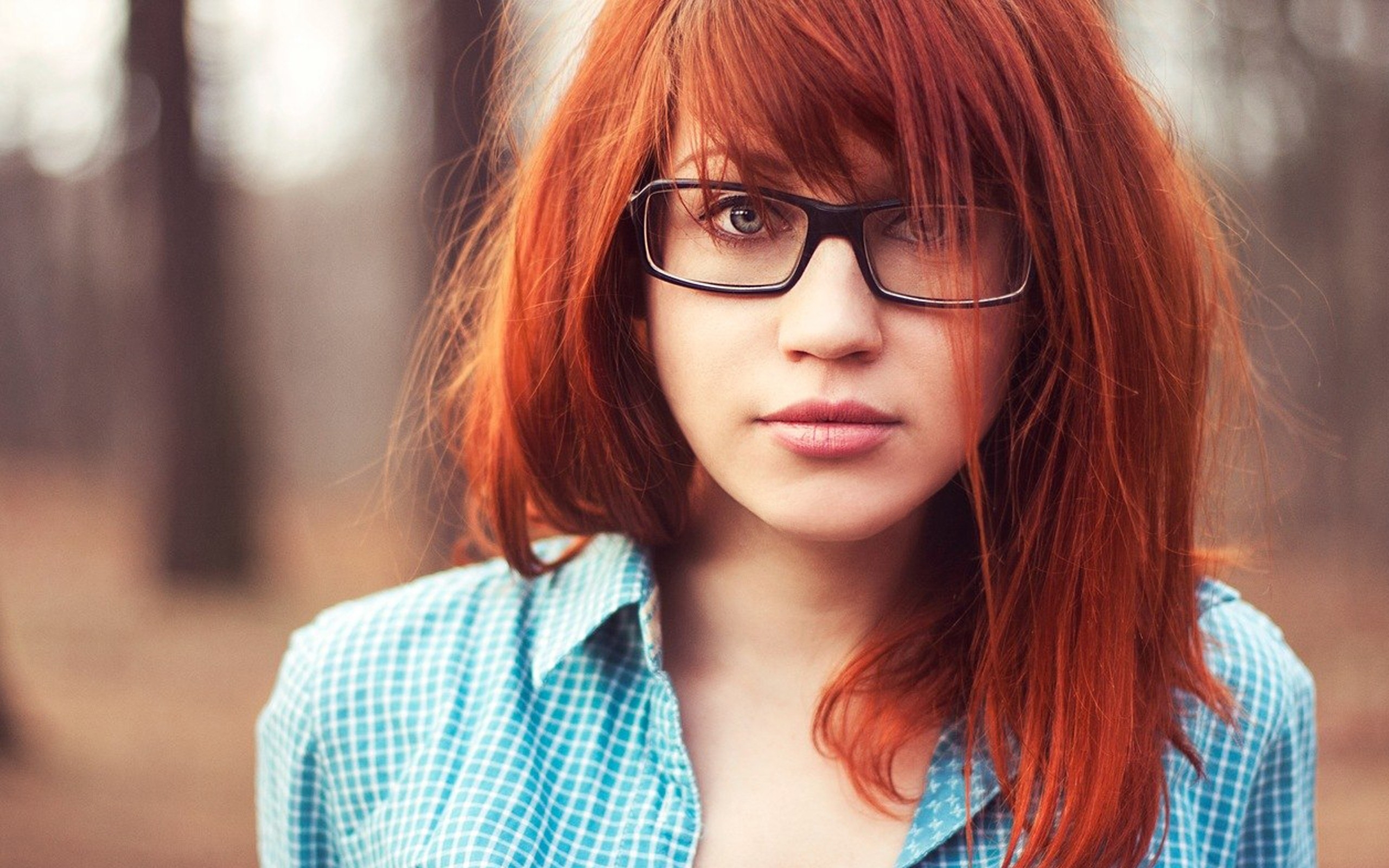 beautiful, women, glasses, redhead