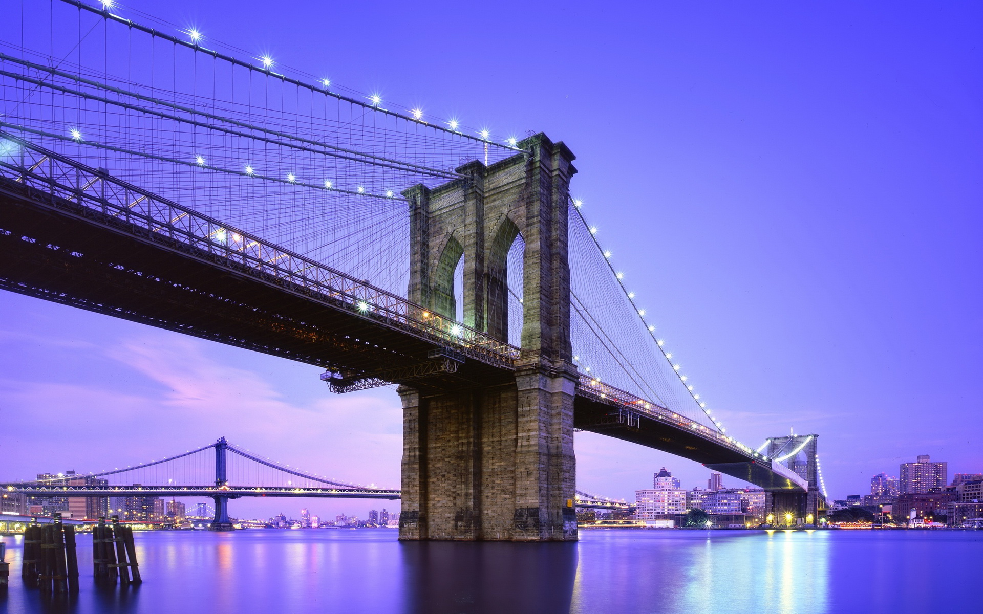 307605 скачать обои нью йорк, сделано человеком, бруклинский мост, манхэттенский мост, мосты - заставки и картинки бесплатно