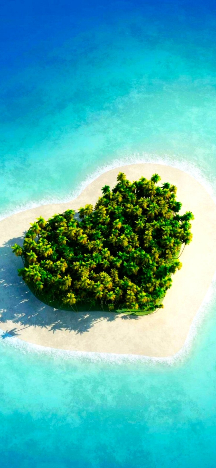 Baixar papel de parede para celular de Praia, Verão, Ilha, Coração, Tropical, Maldivas, Terra/natureza gratuito.