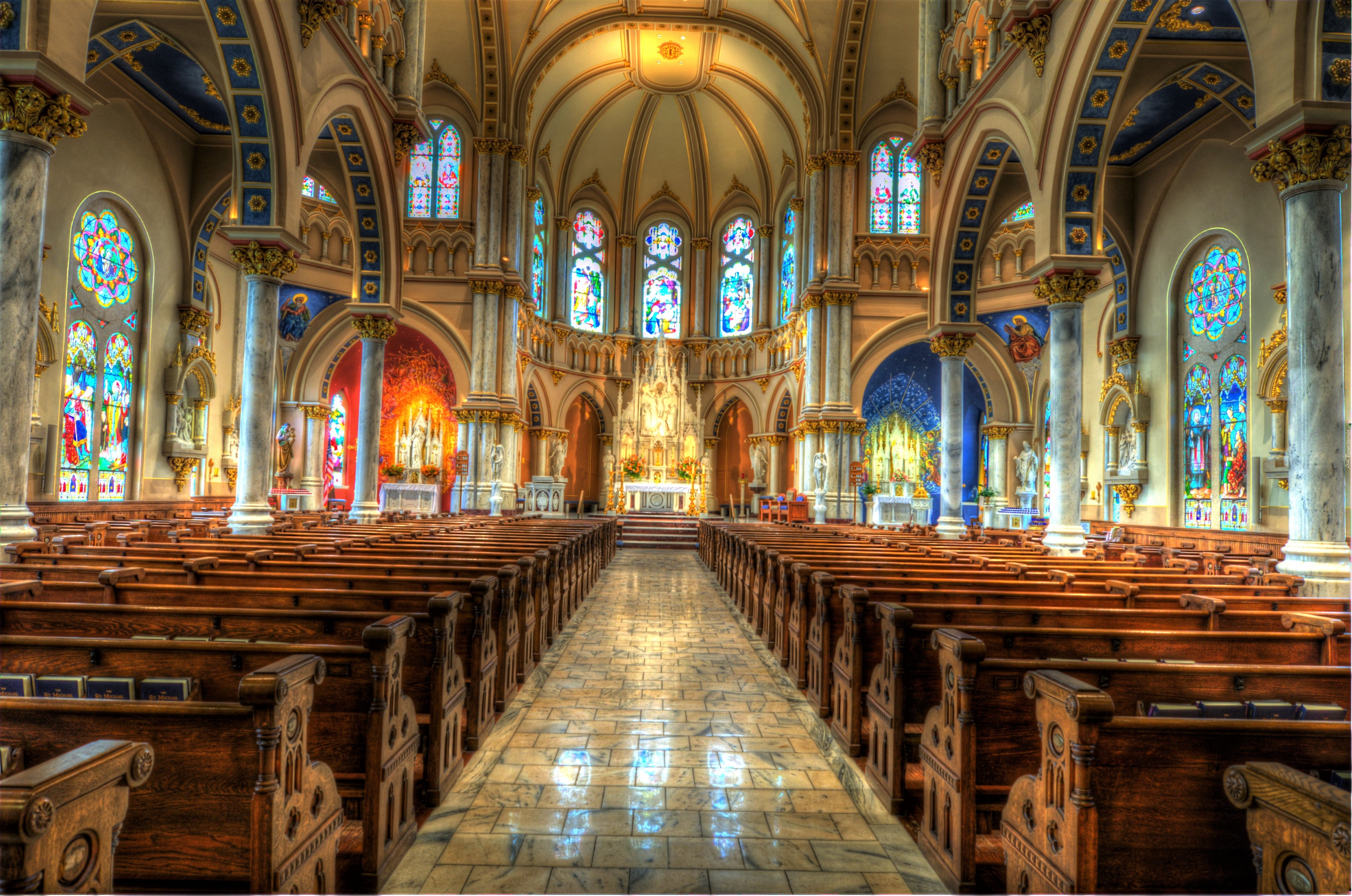 Download mobile wallpaper Interior, Hdr, Cathedral, Religious, Cathedrals for free.