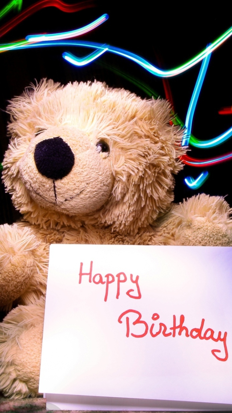 Handy-Wallpaper Feiertage, Spielzeug, Teddybär, Geburtstag, Alles Gute Zum Geburtstag, Kuscheltier, Ausgestopftes Tier kostenlos herunterladen.