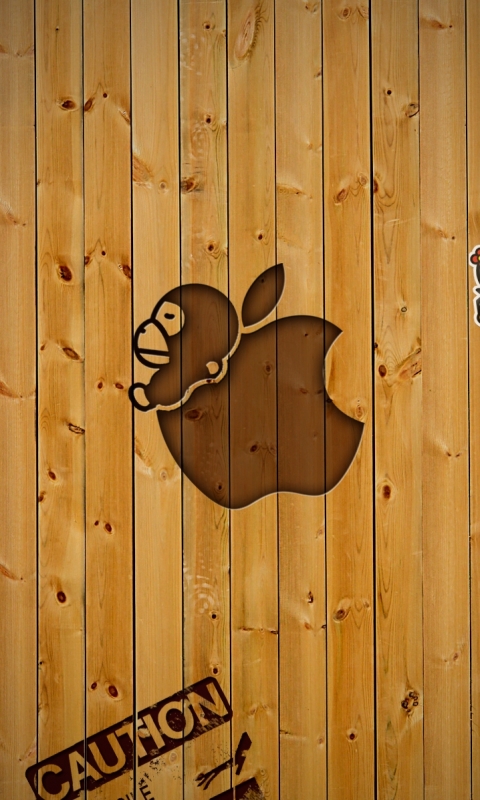 Handy-Wallpaper Holz, Technologie, Apfel kostenlos herunterladen.