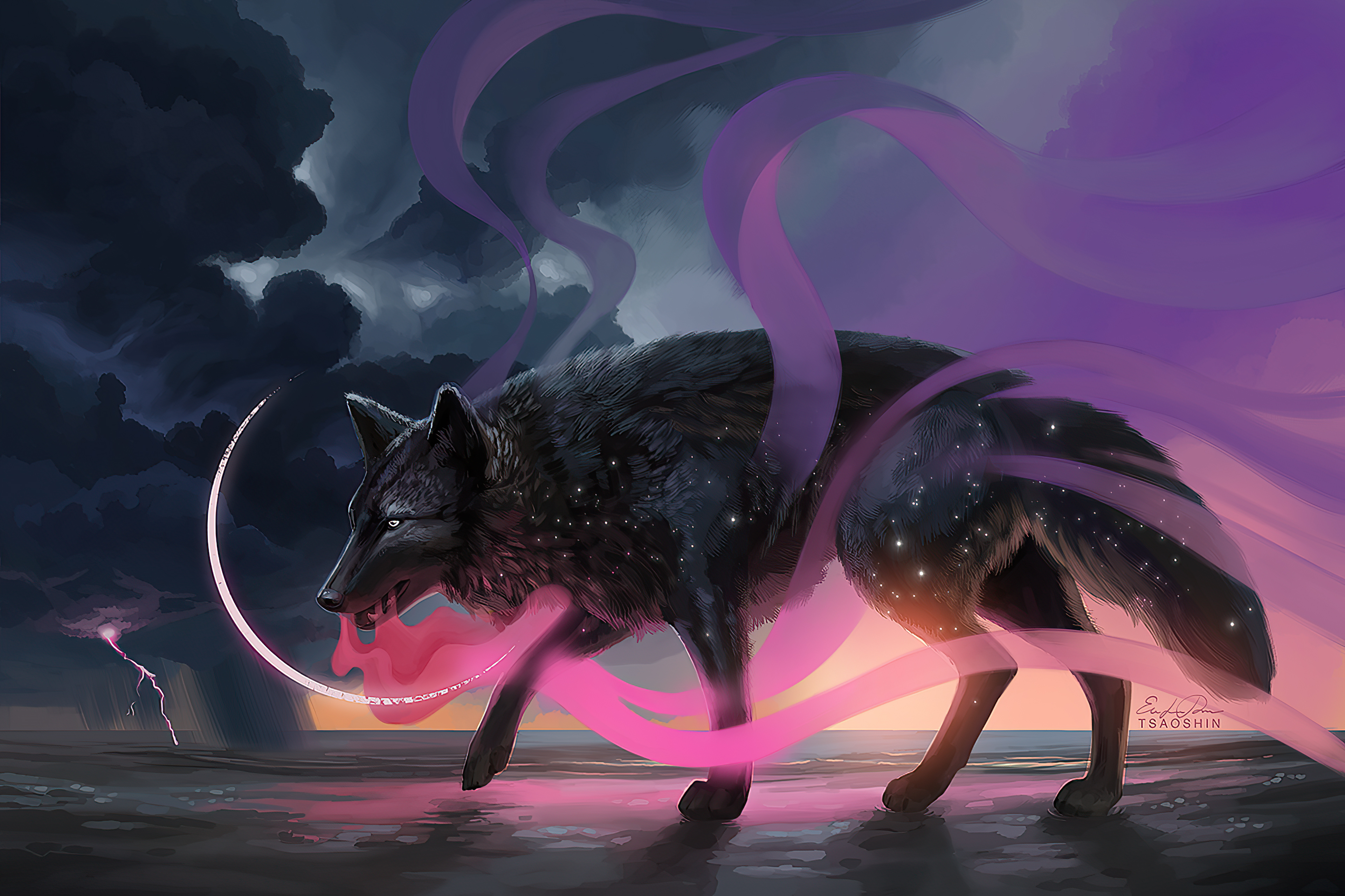 Download mobile wallpaper Fantasy, Wolf, Fantasy Animals for free.