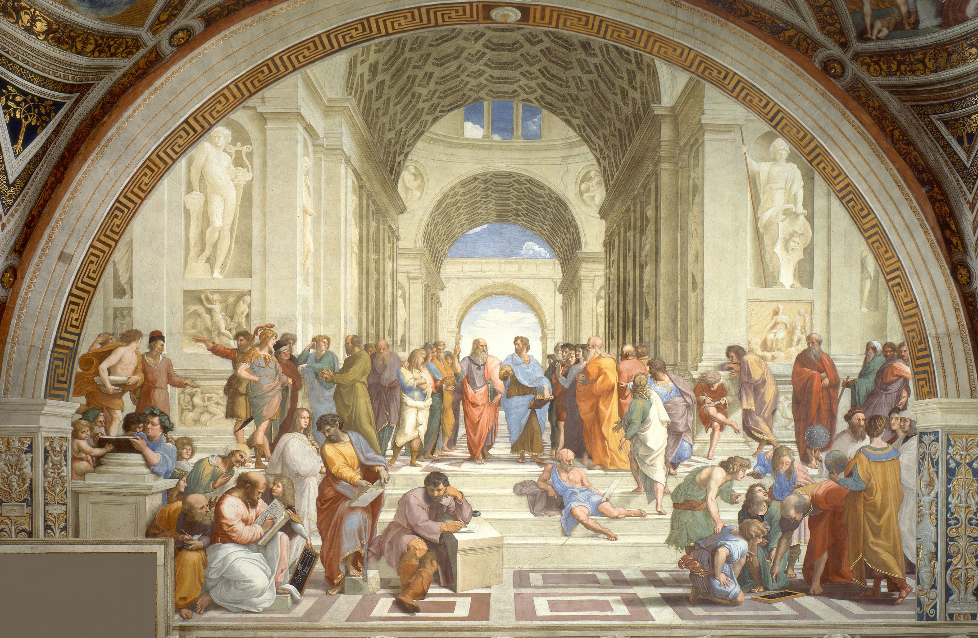 159863 скачать обои греция, афинская школа, сократ, художественные, картина - заставки и картинки бесплатно