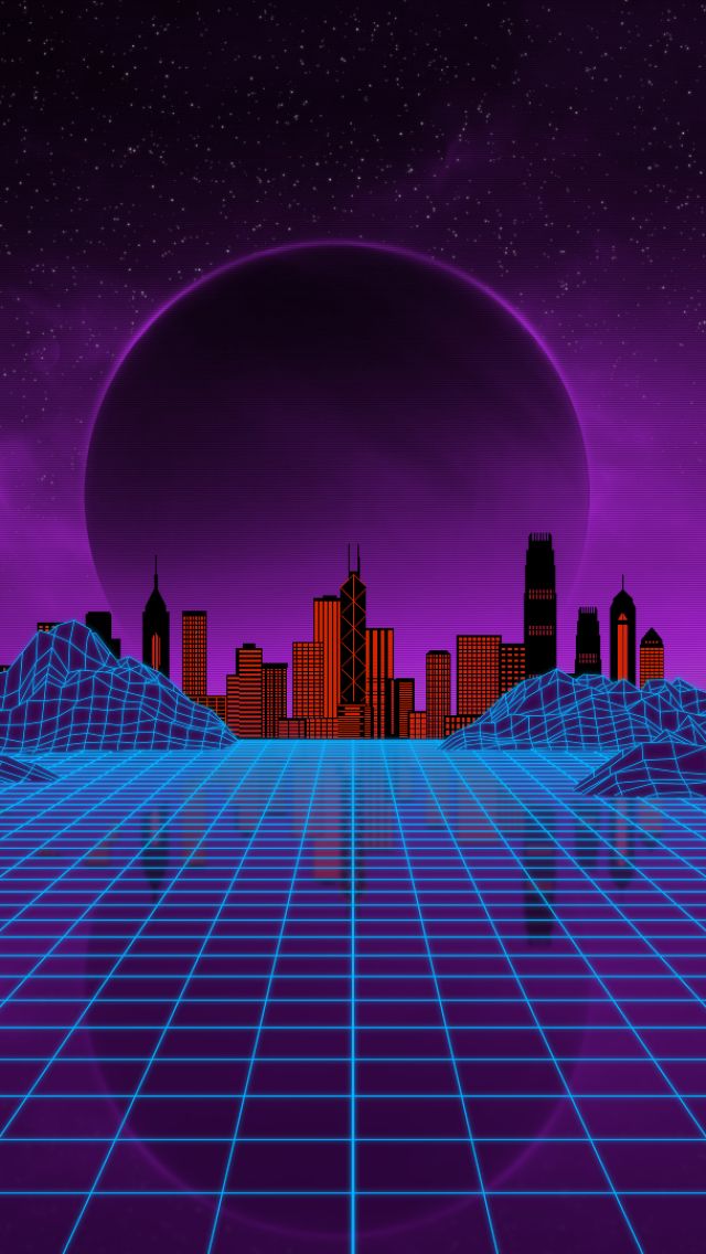 Download mobile wallpaper Grid, Artistic, Synthwave, Retro Wave for free.