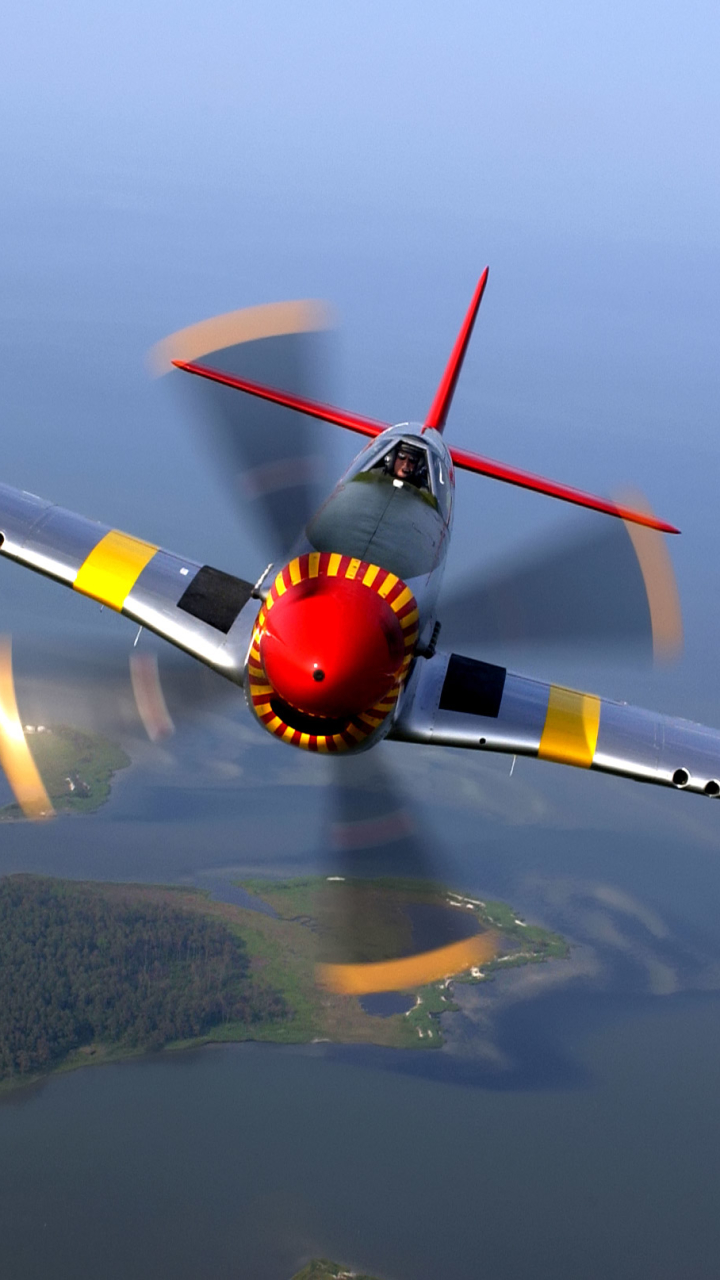 Скачати мобільні шпалери Літак, Військовий, Друга Світова Війна, Північноамериканський P 51 Mustang, Військова Авіація безкоштовно.