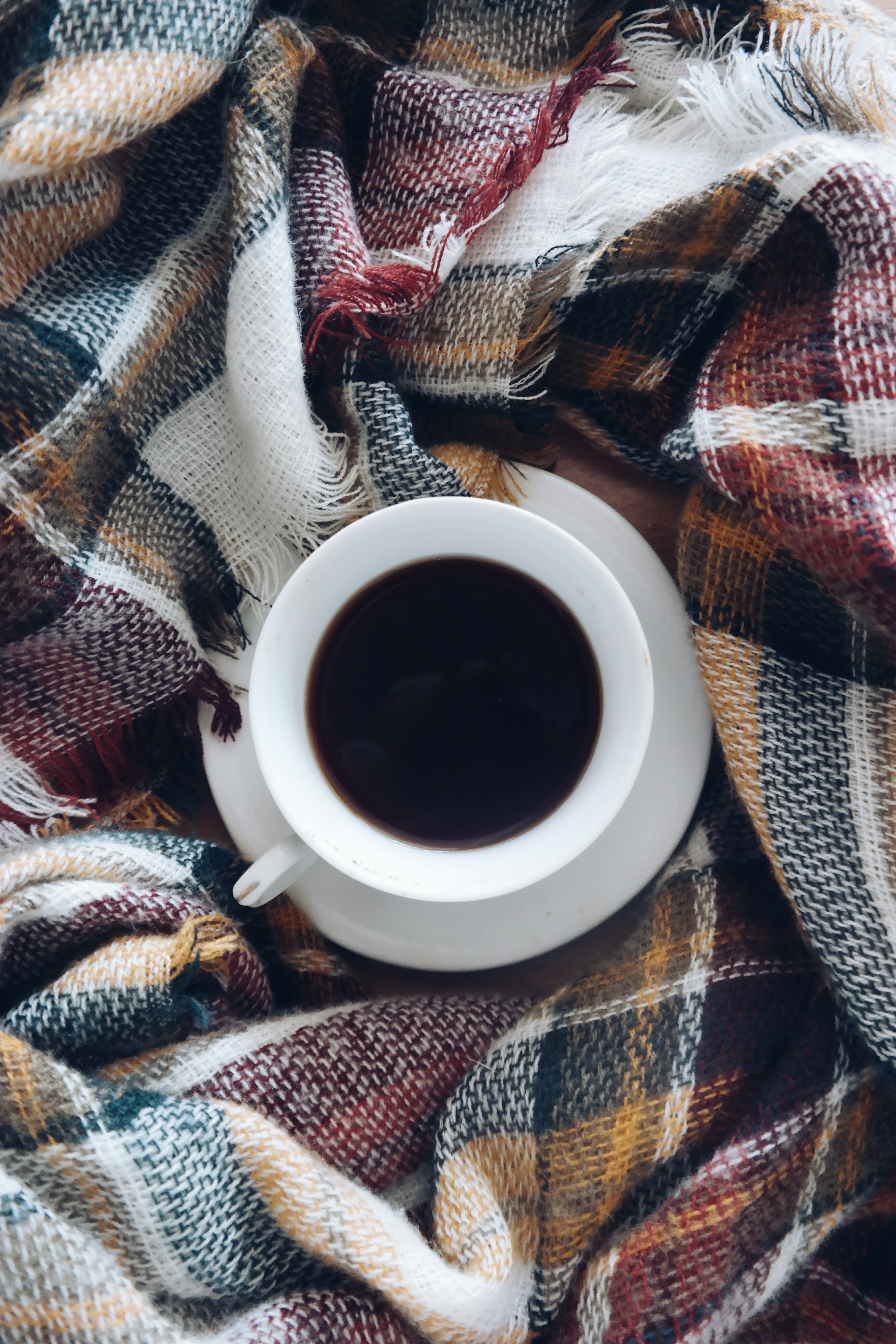 Free download wallpaper Coziness, Comfort, Plaid, Cup, Food, Coffee on your PC desktop