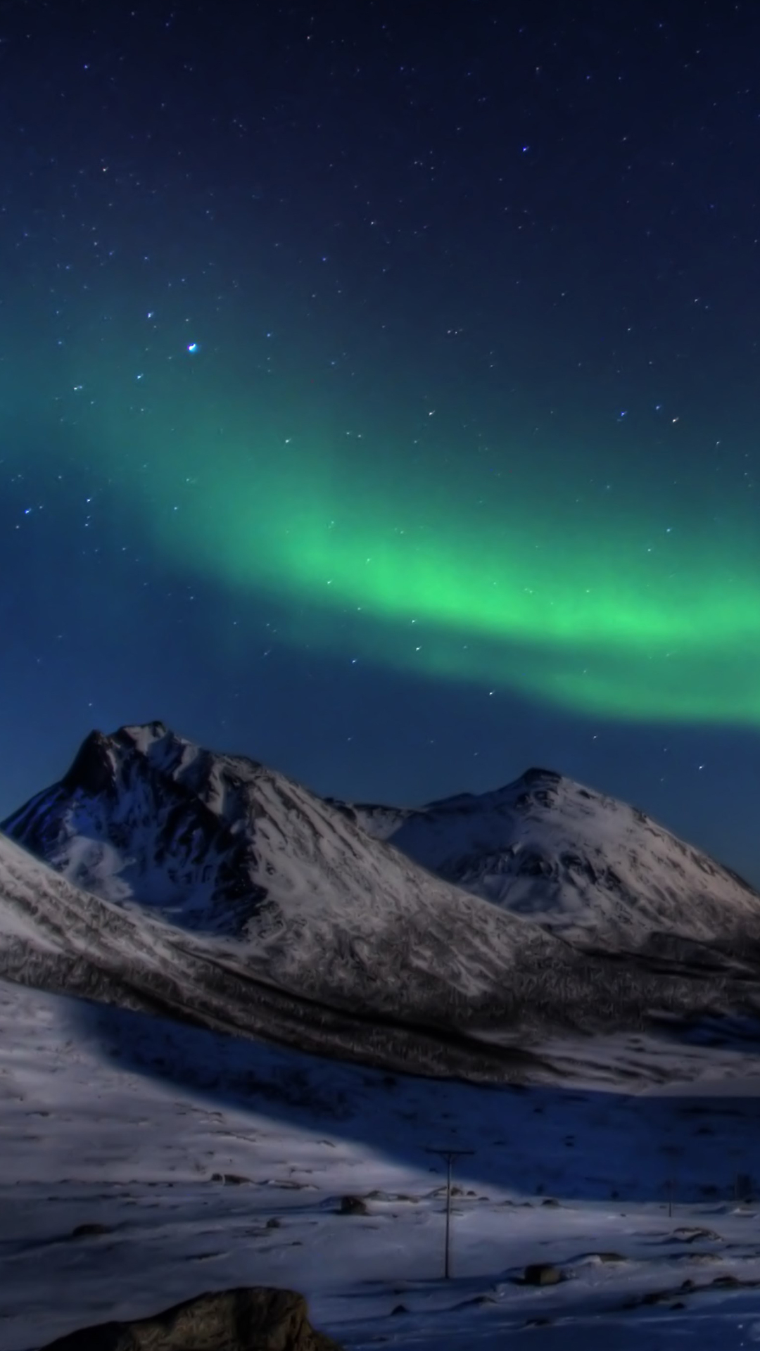 Descarga gratuita de fondo de pantalla para móvil de Noche, Nieve, Aurora Boreal, Tierra/naturaleza.