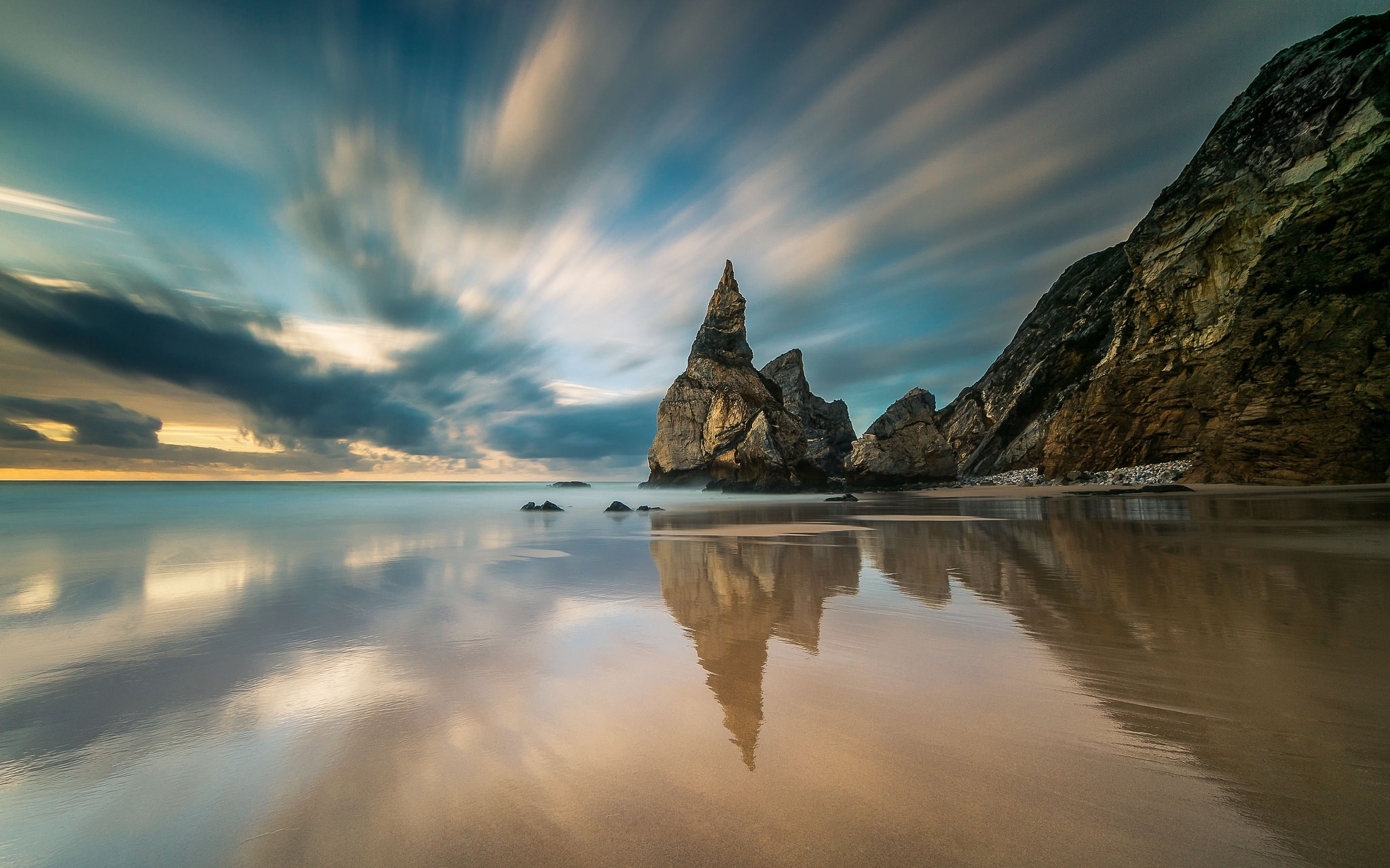 Descarga gratis la imagen Naturaleza, Cielo, Horizonte, Costa, Océano, Tierra/naturaleza, Reflejo en el escritorio de tu PC