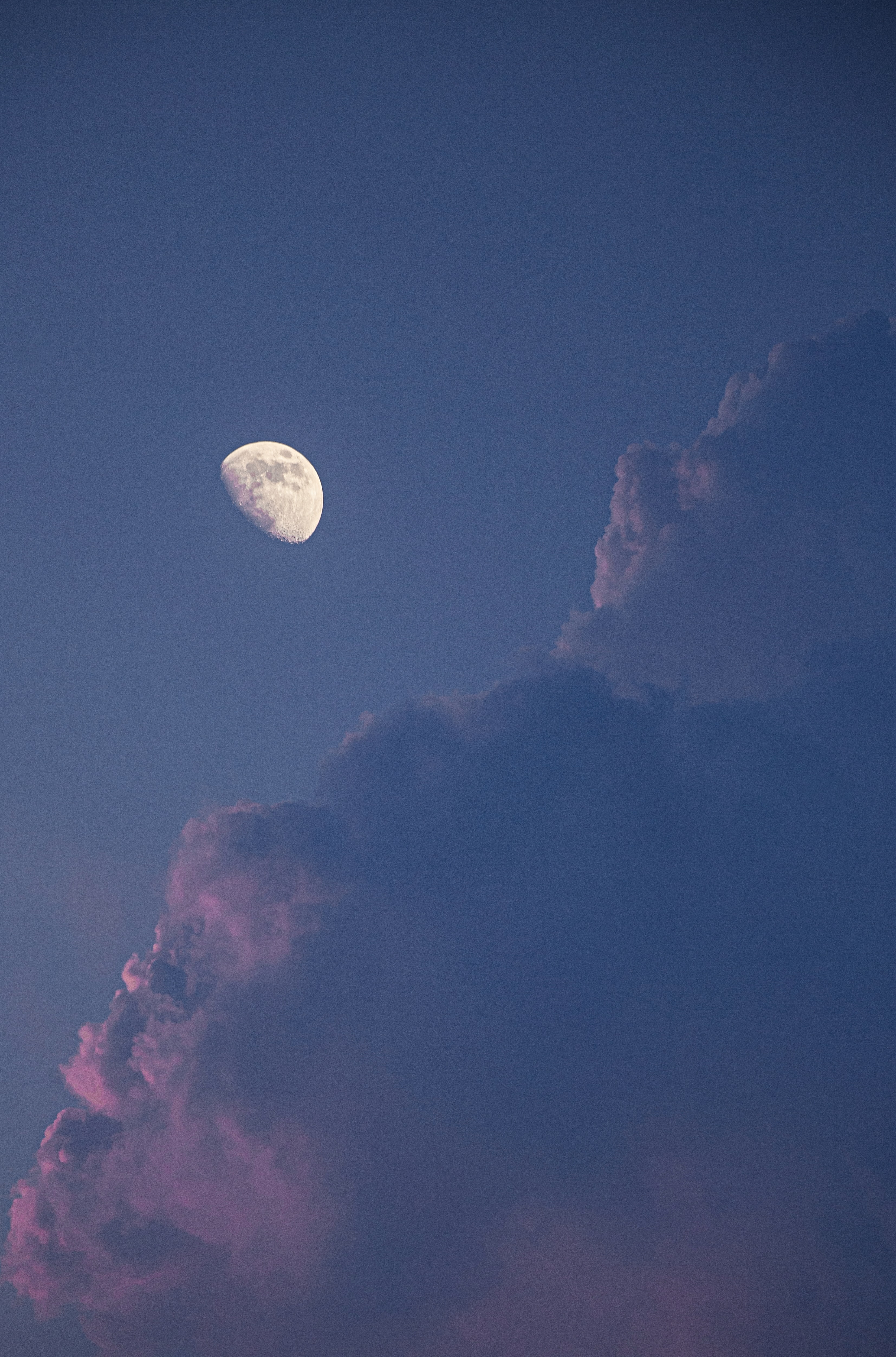 clouds, moon, nature, sky, full moon Panoramic Wallpaper