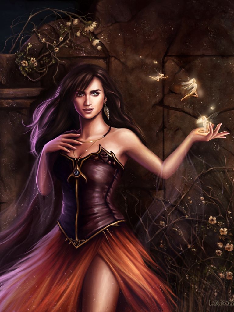 無料モバイル壁紙ファンタジー, 魔法, 妖精, 女性をダウンロードします。