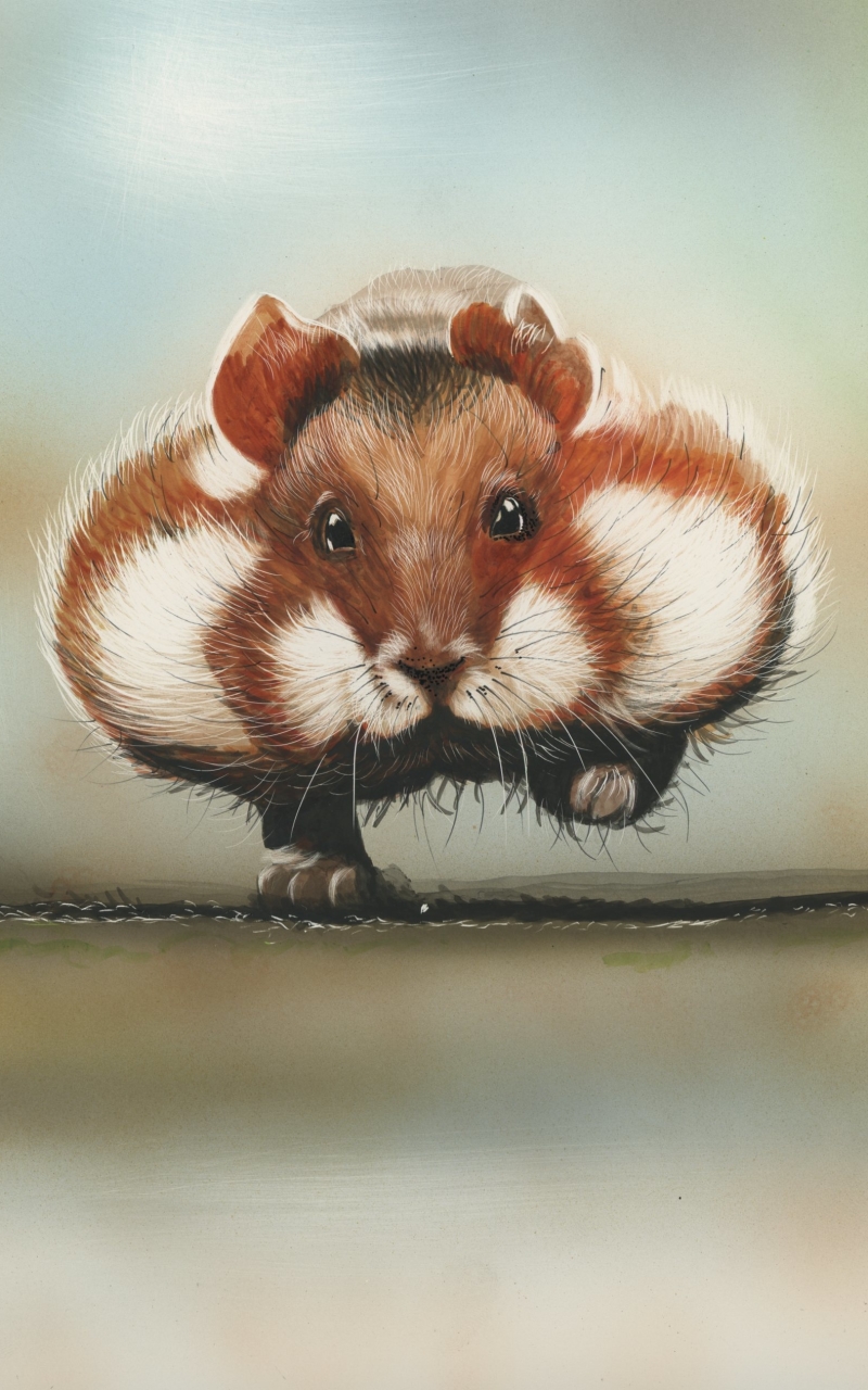 Download mobile wallpaper Animal, Painting, Rodent, Hamster for free.