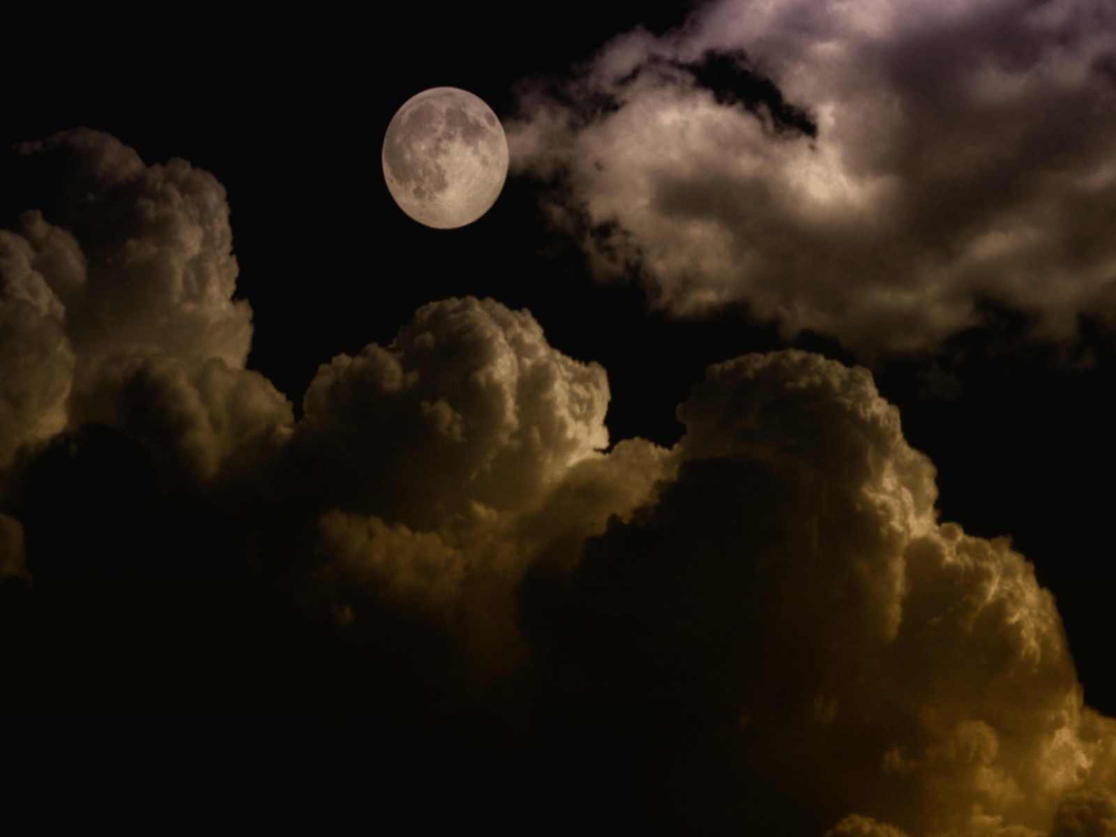Скачать обои бесплатно Небо, Ночь, Луна, Пейзаж картинка на рабочий стол ПК