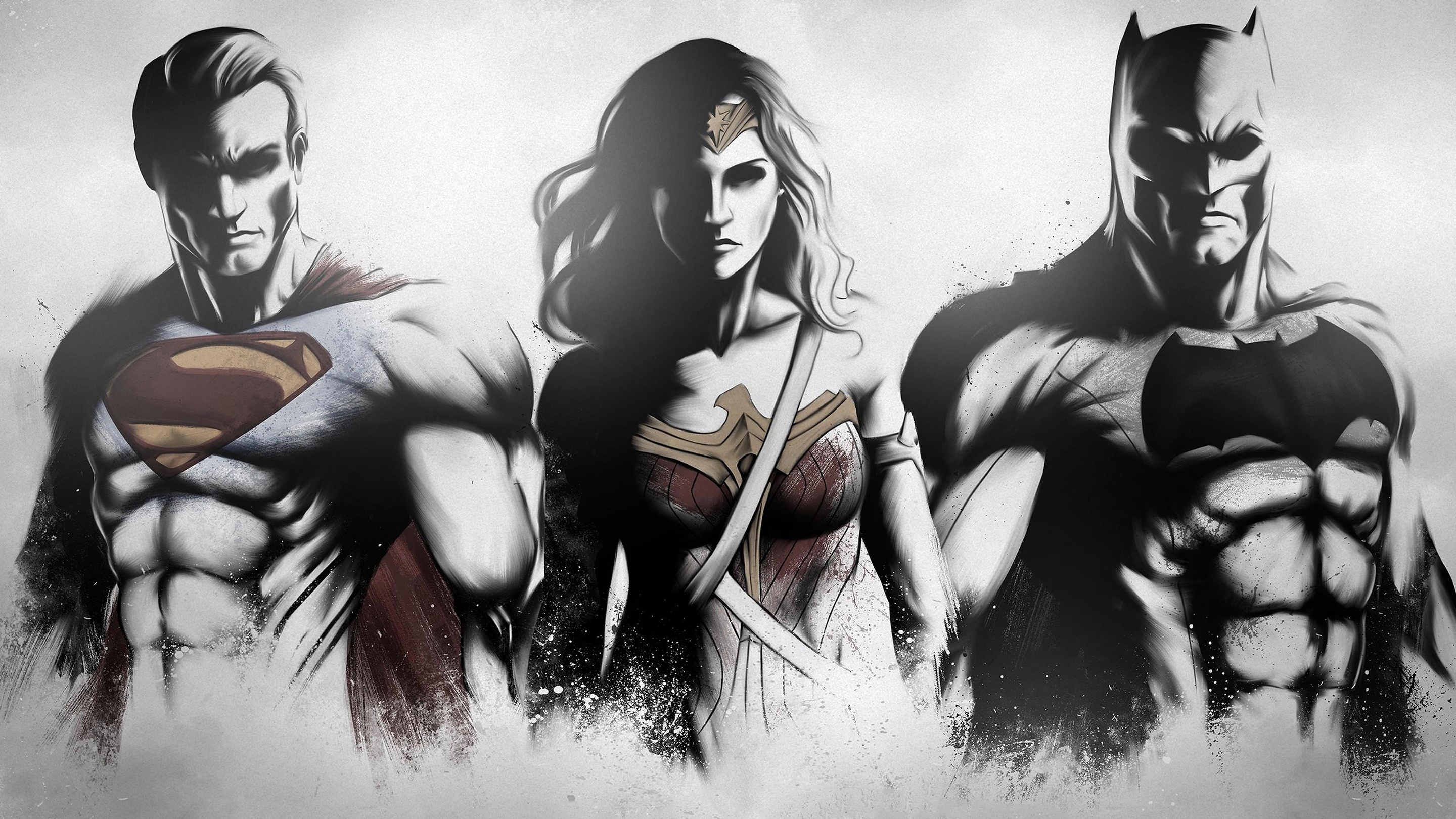Descarga gratuita de fondo de pantalla para móvil de Superhombre, Historietas, Dc Comics, Hombre Murciélago, La Mujer Maravilla.