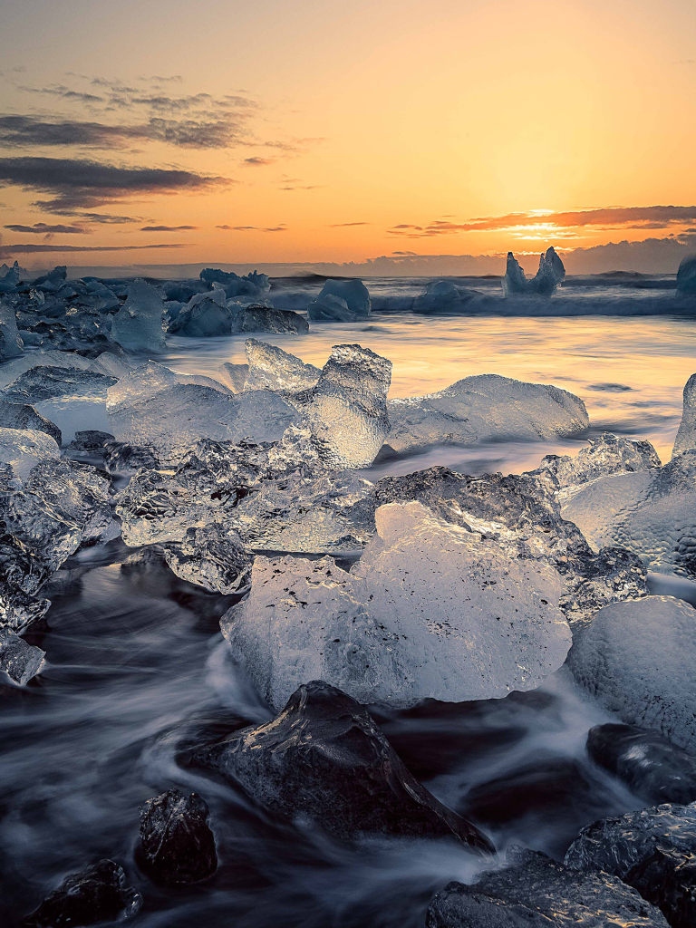 Handy-Wallpaper Natur, Wasser, Eis, Horizont, Sonnenaufgang, Erde/natur kostenlos herunterladen.