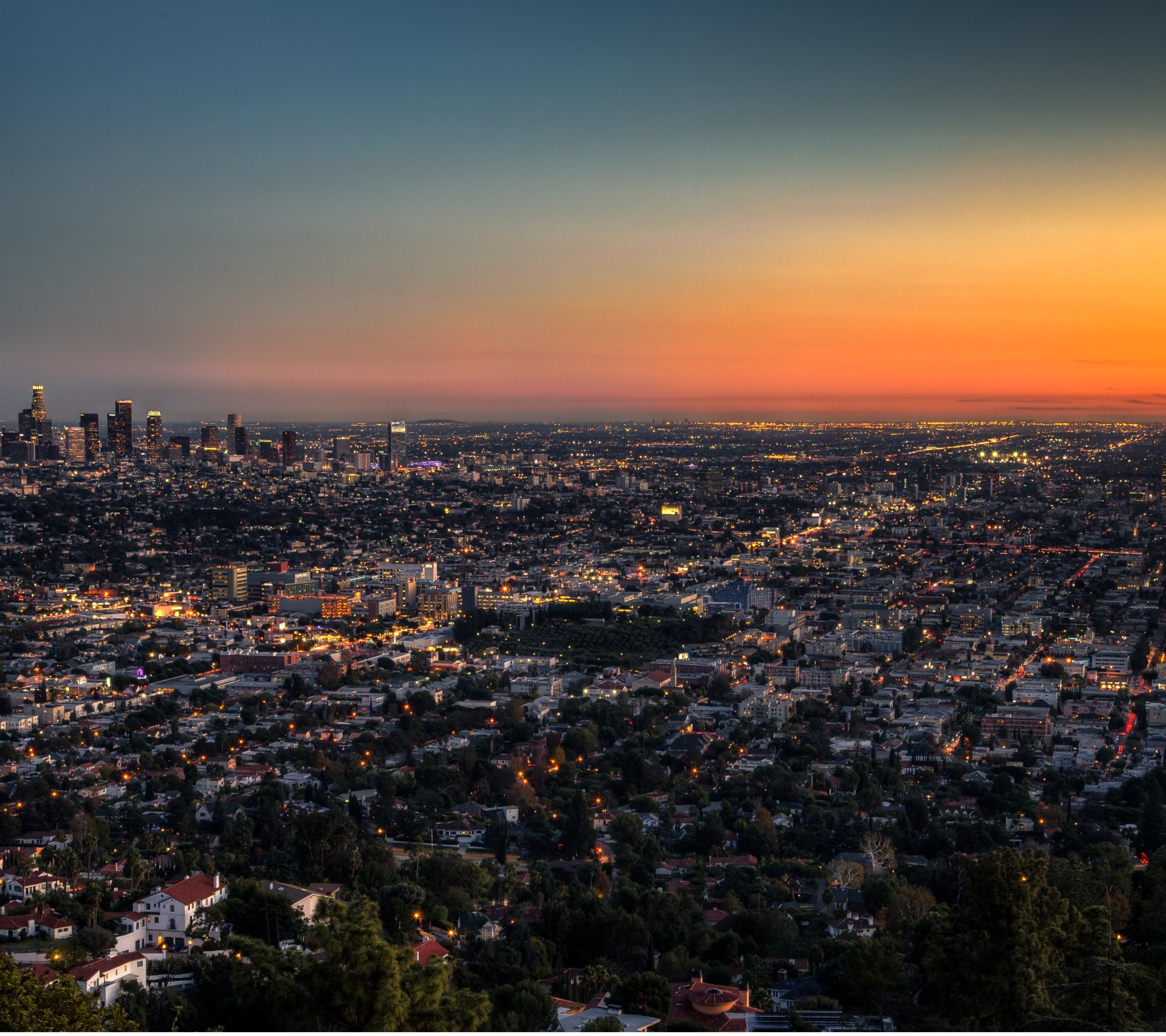 Скачать обои бесплатно Города, Ночь, Лос Анджелес, Сделано Человеком картинка на рабочий стол ПК