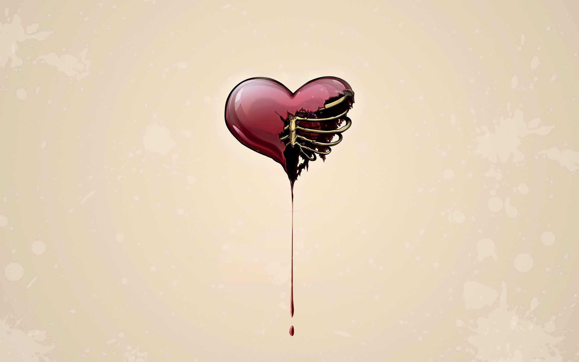 Download mobile wallpaper Blood, Paint, Heart, Creepy, Artistic for free.