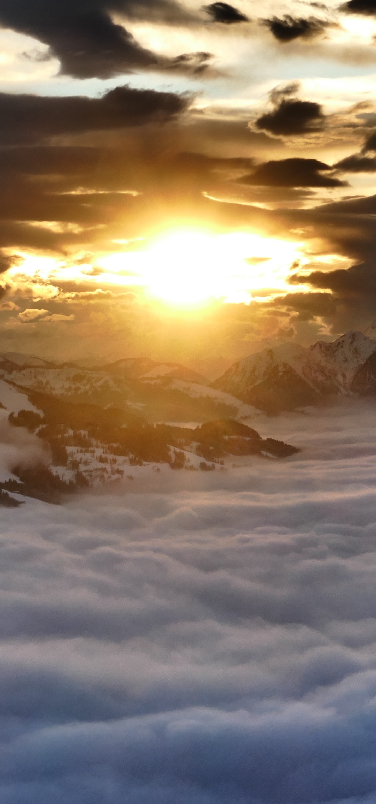 Скачать картинку Закат, Гора, Австрия, Облако, Земля/природа, Закат Солнца в телефон бесплатно.