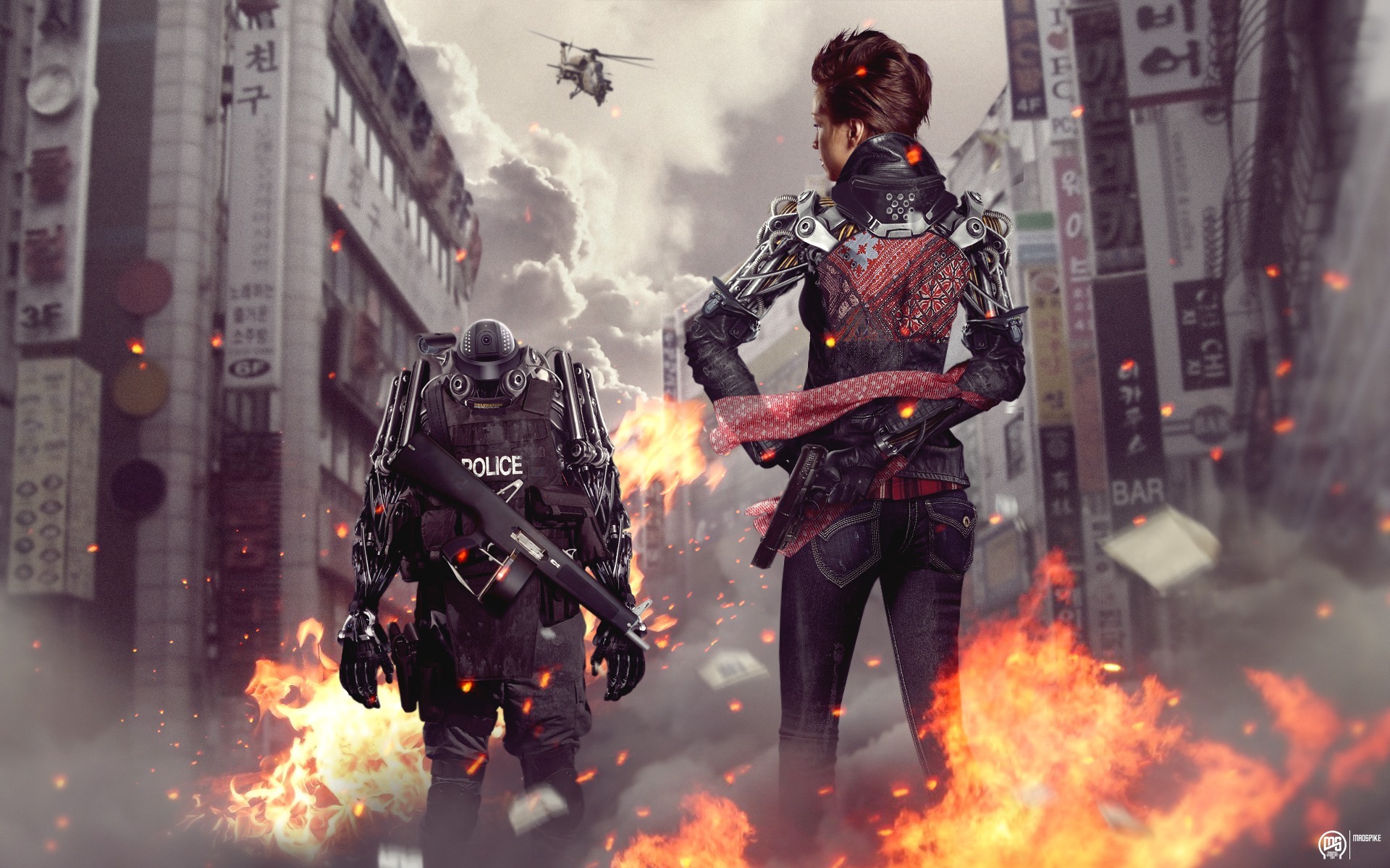 Download mobile wallpaper Robot, Warrior, Sci Fi, Cyborg, Photography, Manipulation, Mecha for free.