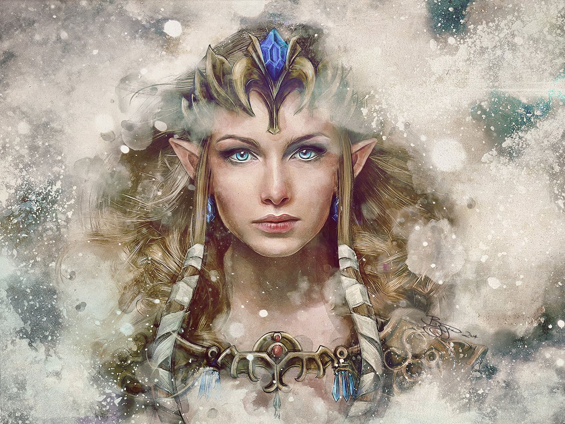 Download mobile wallpaper Fantasy, Blonde, Elf, Blue Eyes, Video Game, Pointed Ears, Zelda, The Legend Of Zelda: Twilight Princess for free.