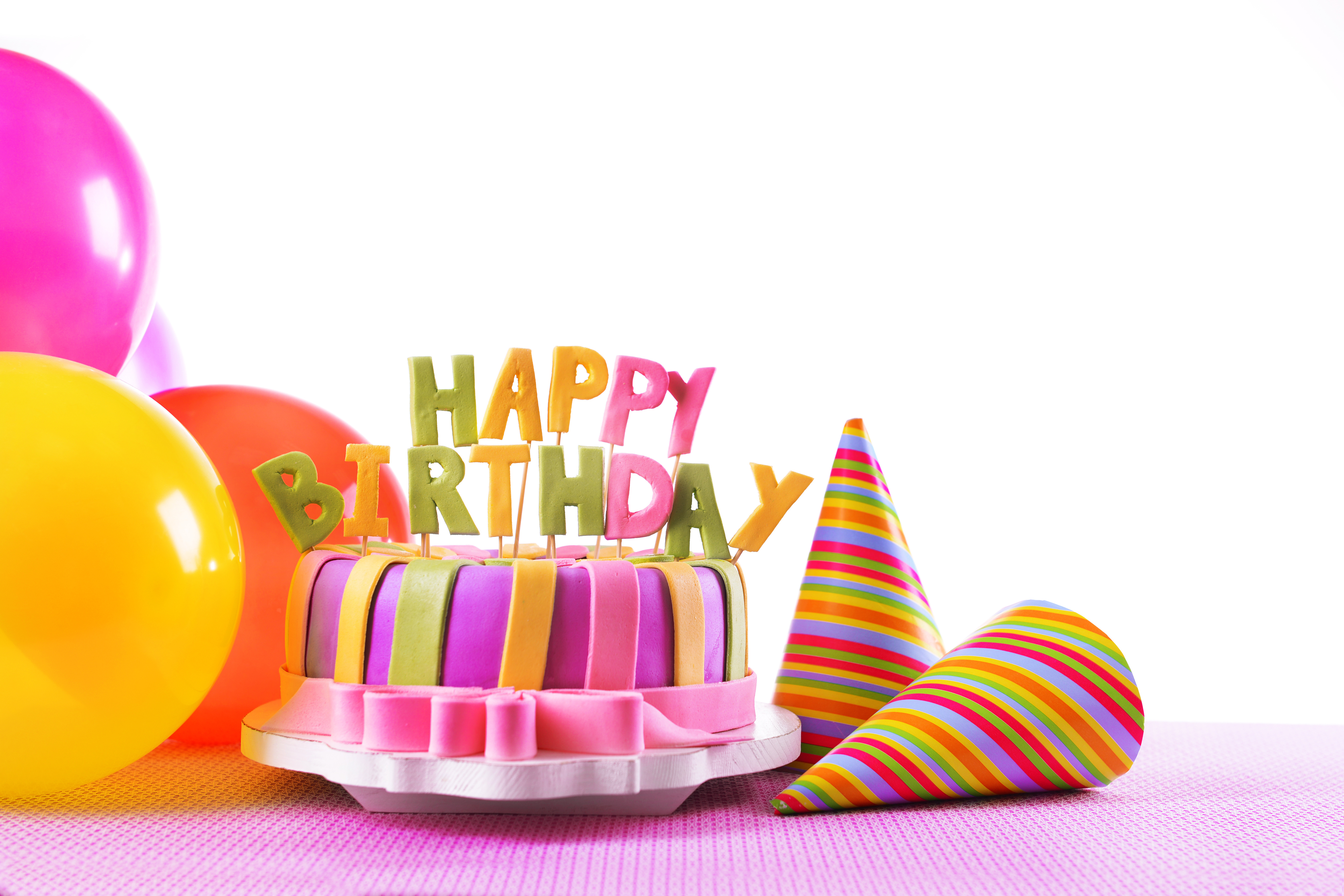 Download mobile wallpaper Holiday, Cake, Balloon, Colorful, Birthday for free.