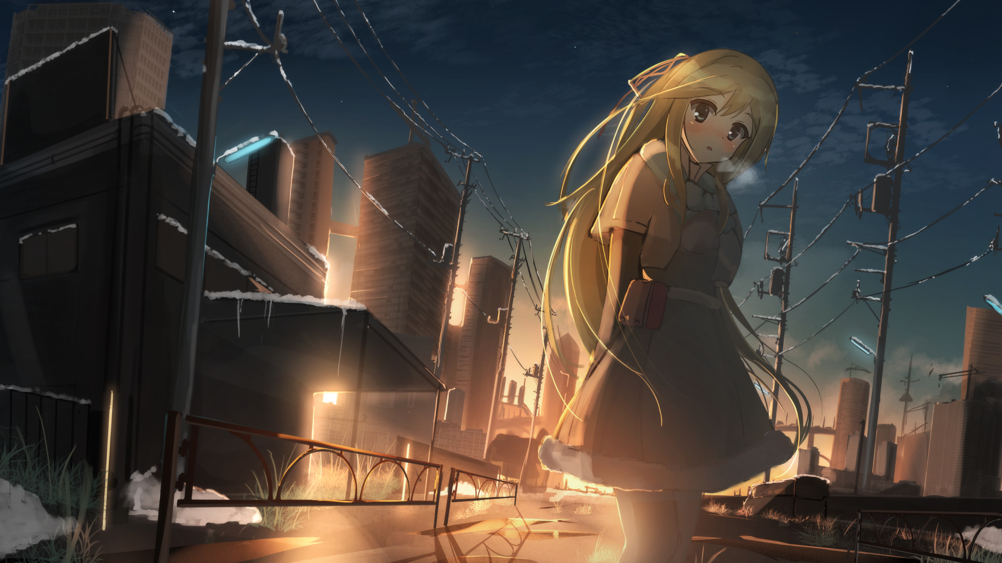 Free download wallpaper Anime, Night, City, Original on your PC desktop