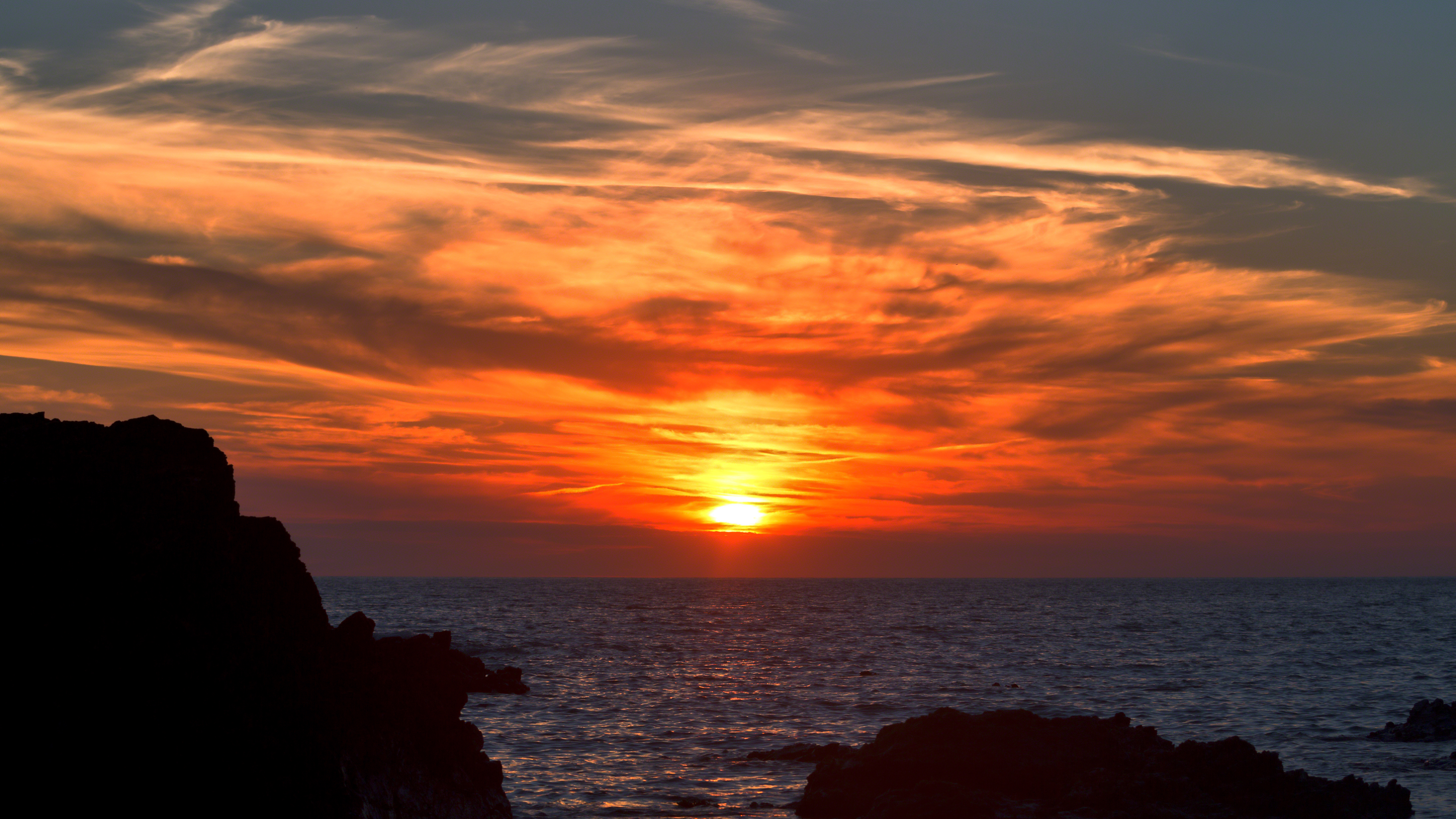 Download mobile wallpaper Sunset, Sky, Sea, Earth, Cloud, Seascape for free.