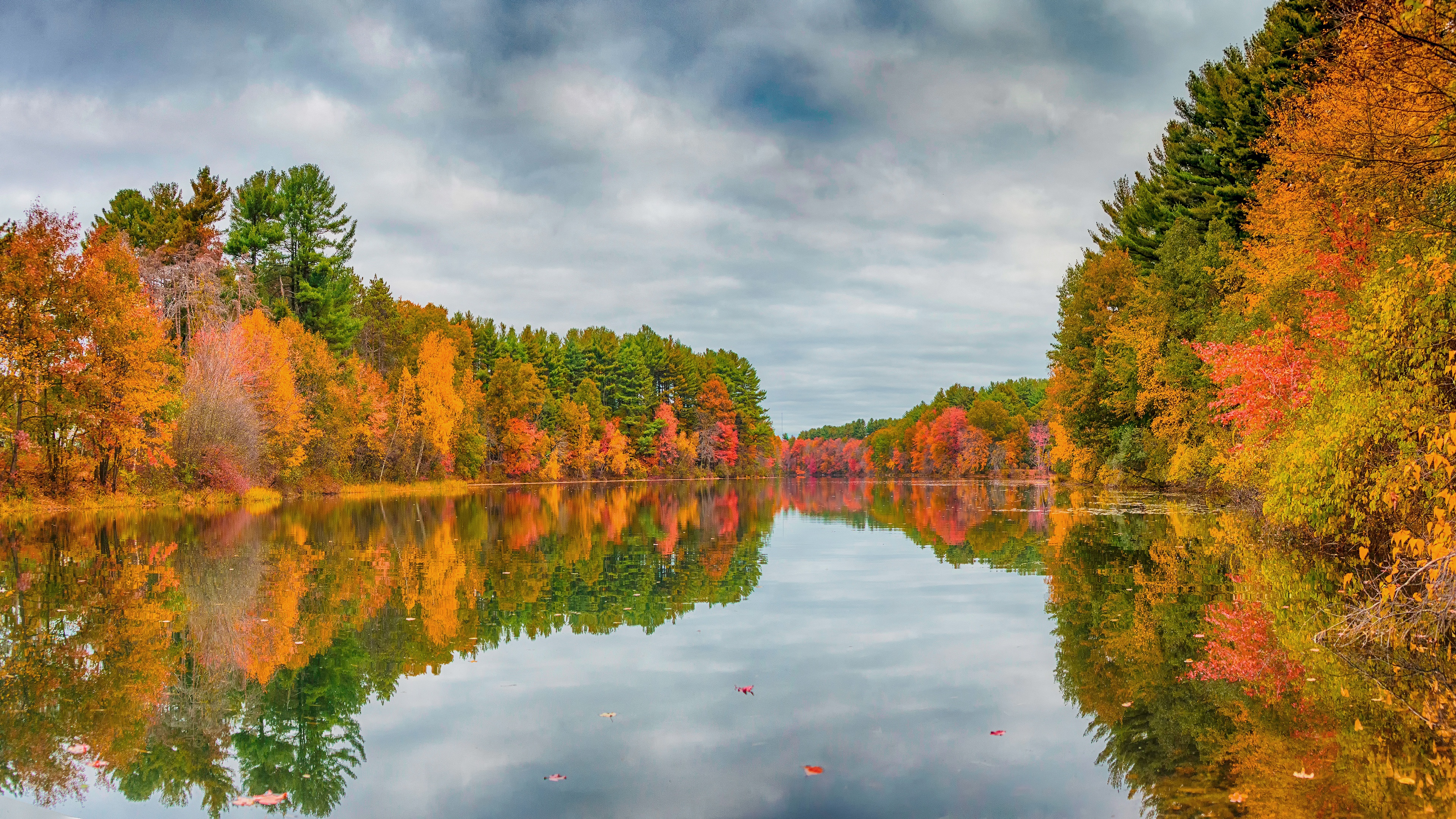 Download mobile wallpaper Lake, Reflection, Forest, Fall, Earth for free.