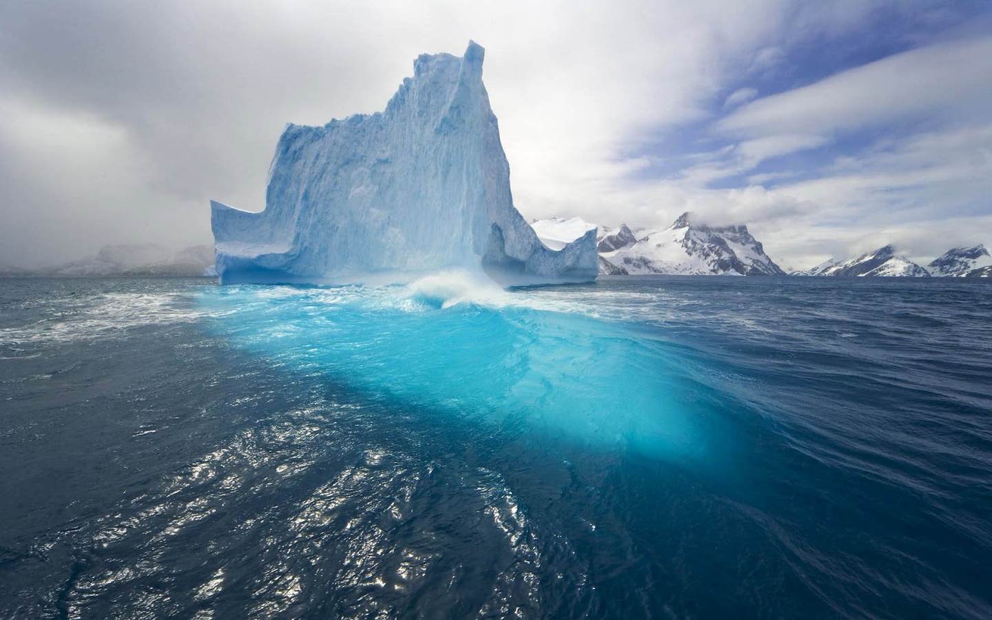 landscape, sea, icebergs