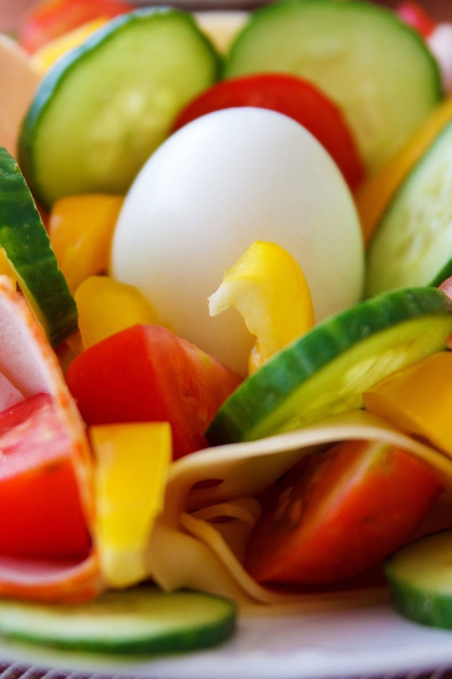 Download mobile wallpaper Food, Egg, Salad, Vegetable for free.