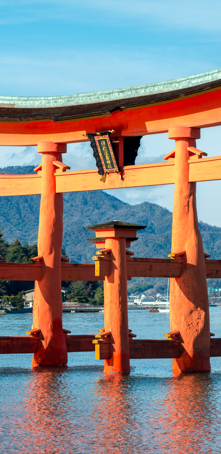 Handy-Wallpaper Japan, Torii, Religiös, Itsukushima Tor, Hiroshima, Hatsukaichi, Itsukushima kostenlos herunterladen.