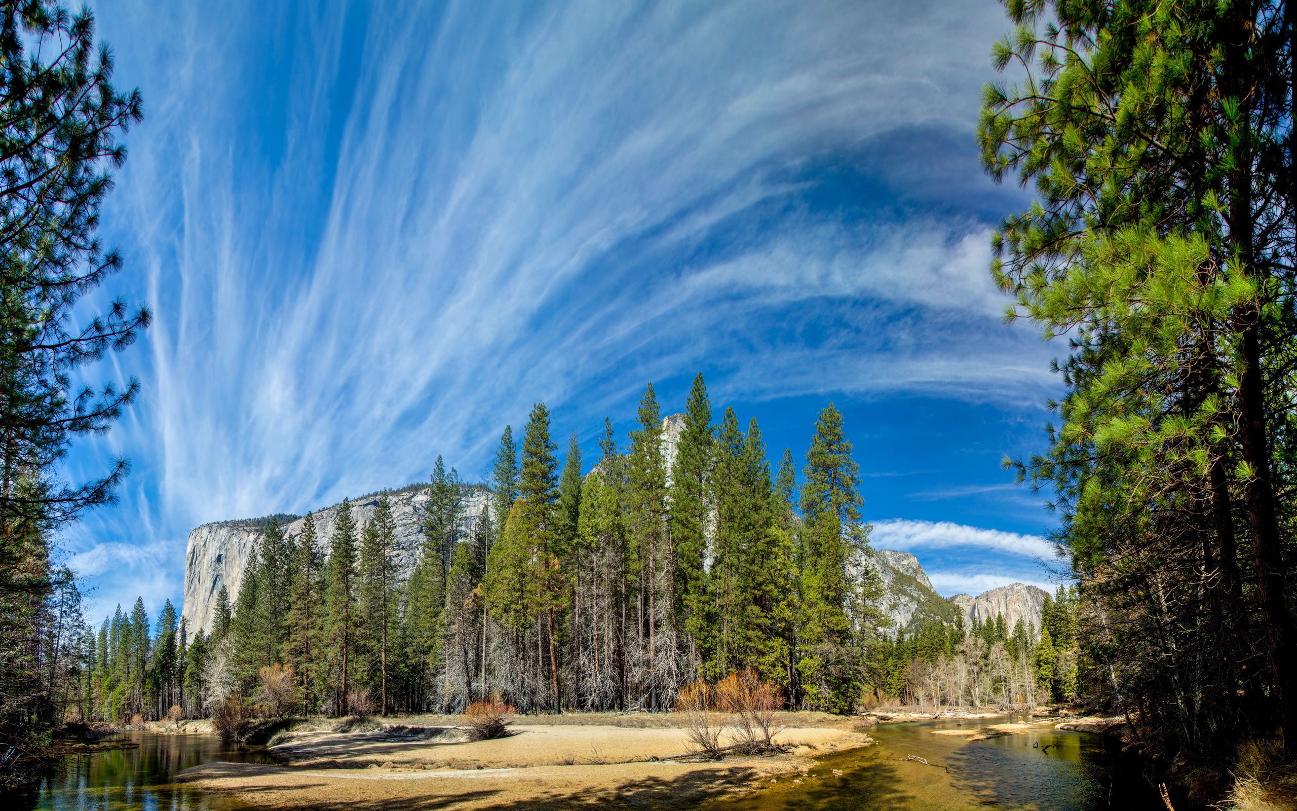 Скачать обои бесплатно Yosemite National Park, Yosemite, Небо, Природа, Горы, Hdr картинка на рабочий стол ПК