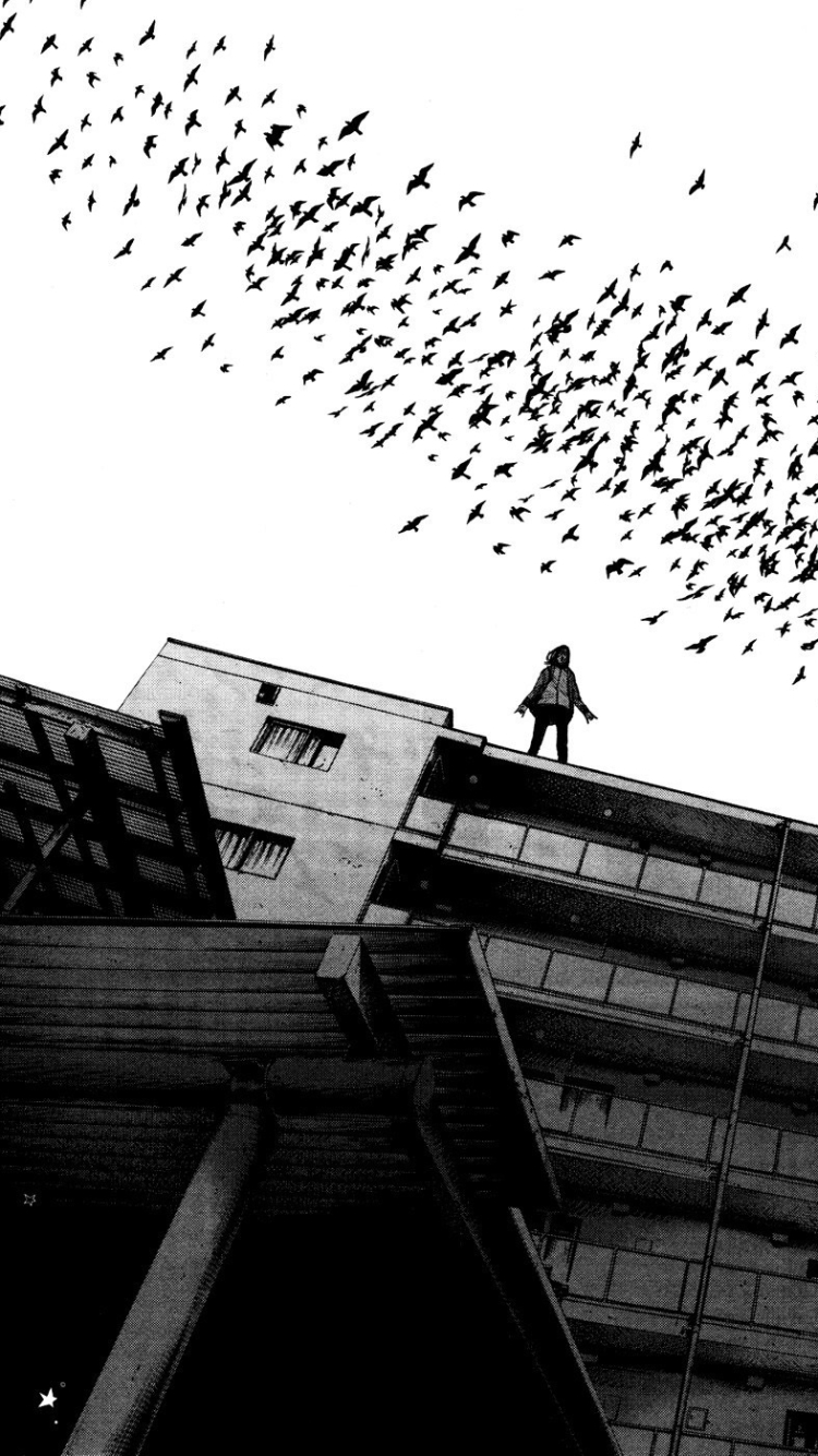 Download mobile wallpaper Anime, Building, Flock Of Birds, Goodnight Punpun for free.
